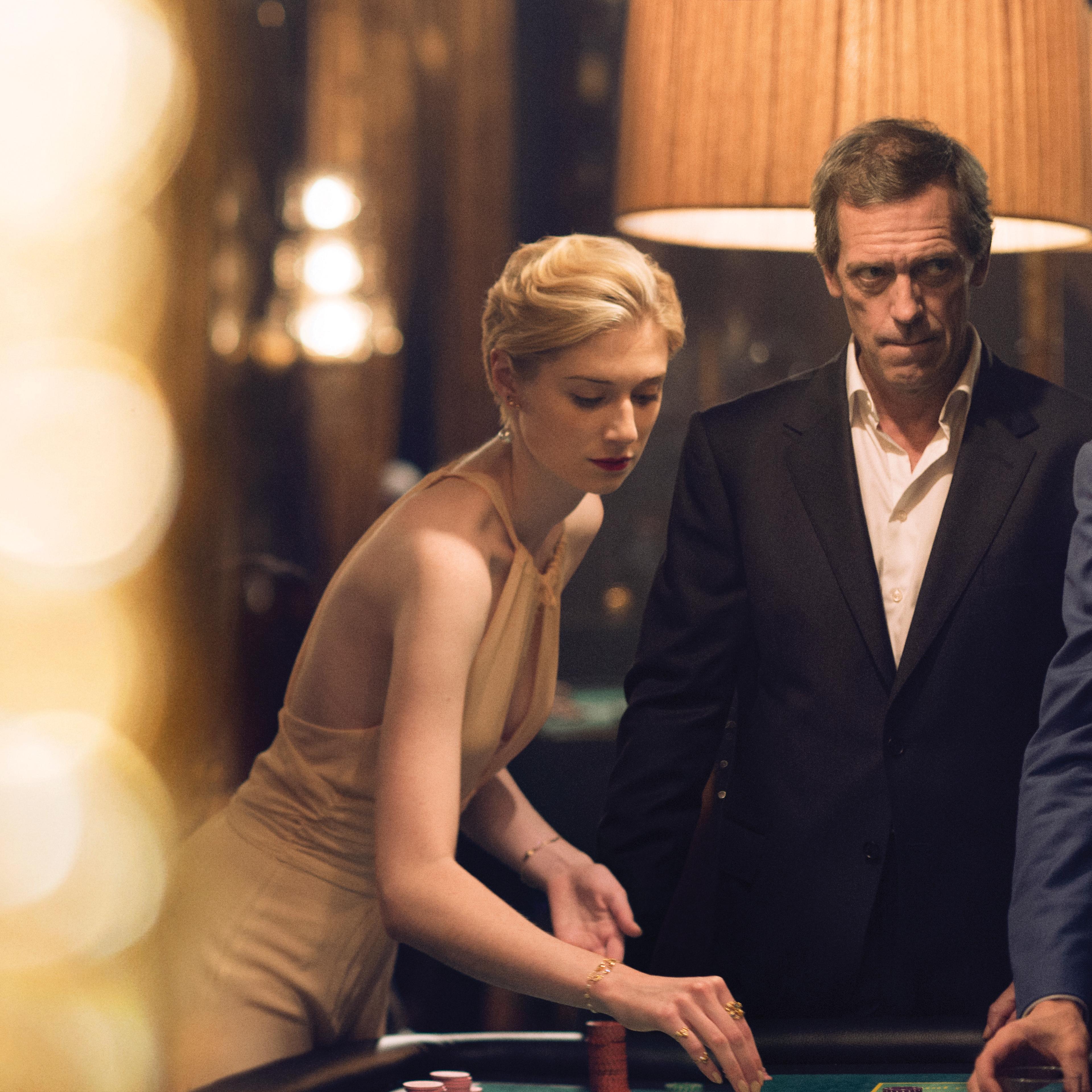 Tom Hiddleston as Jonathan Pine; Hugh Laurie as Richard Onslow Roper; Elizabeth Debick as Jed Marshall - The Night Manager _ Season 1, Episode 6 - Photo Credit: Des Willie /The Ink Factory/AMC