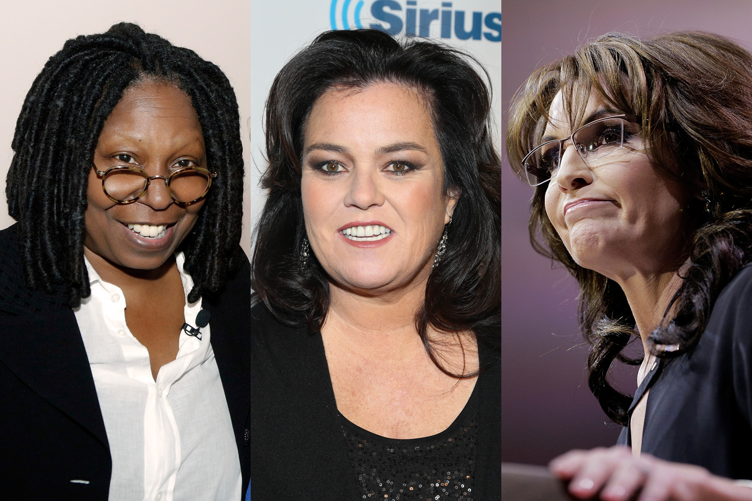 Whoopi Goldberg, Rosie O'Donnell and Sarah Palin