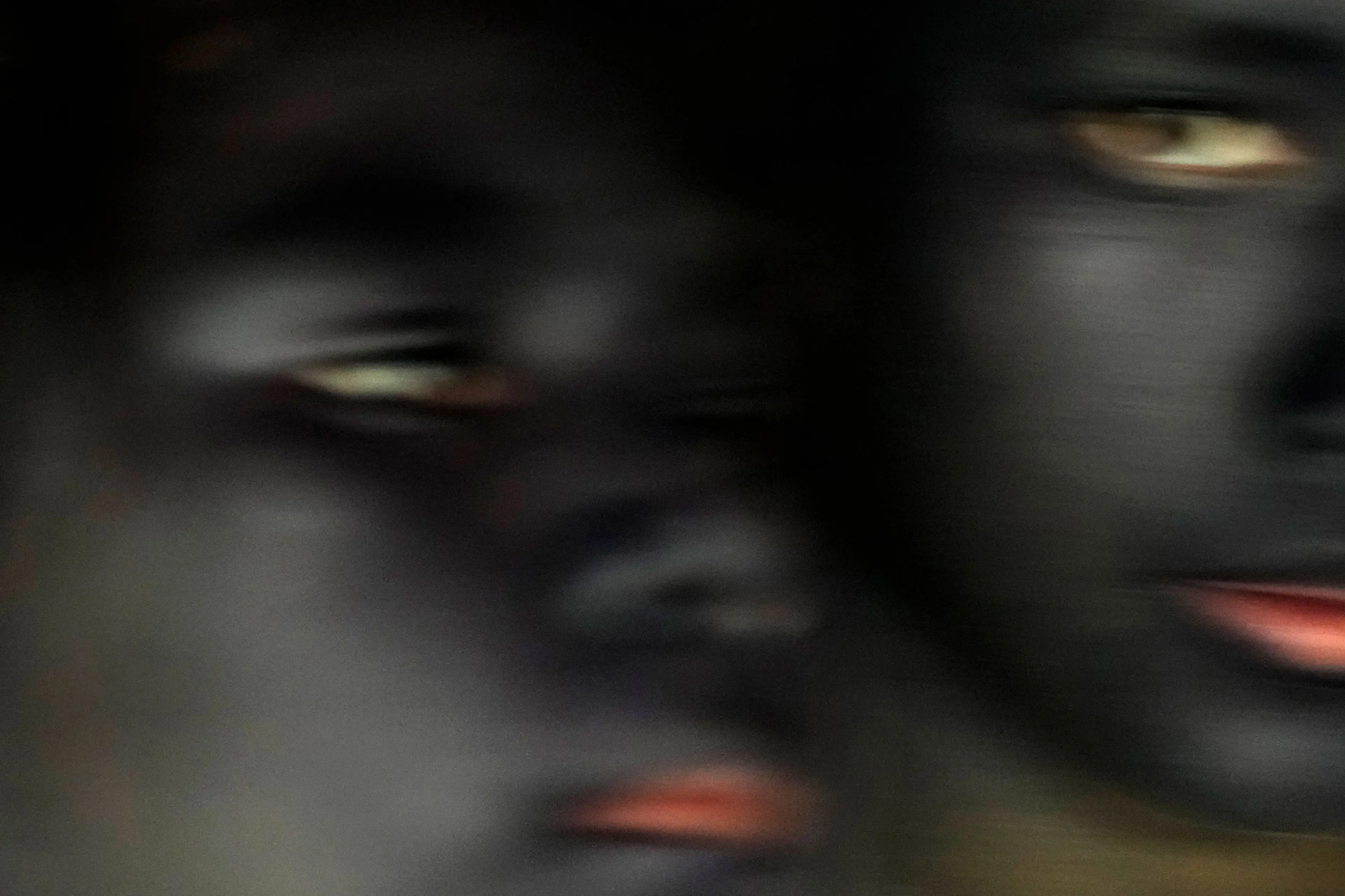 Taken with a long exposure, girls dance during the afternoon rituals of the second day of the Wyra'whaw coming-of-age festival in the Ramada ritual center, in Tenetehar Wa Tembe village, located in the Alto Rio Guama Indigenous territory in Para state, B