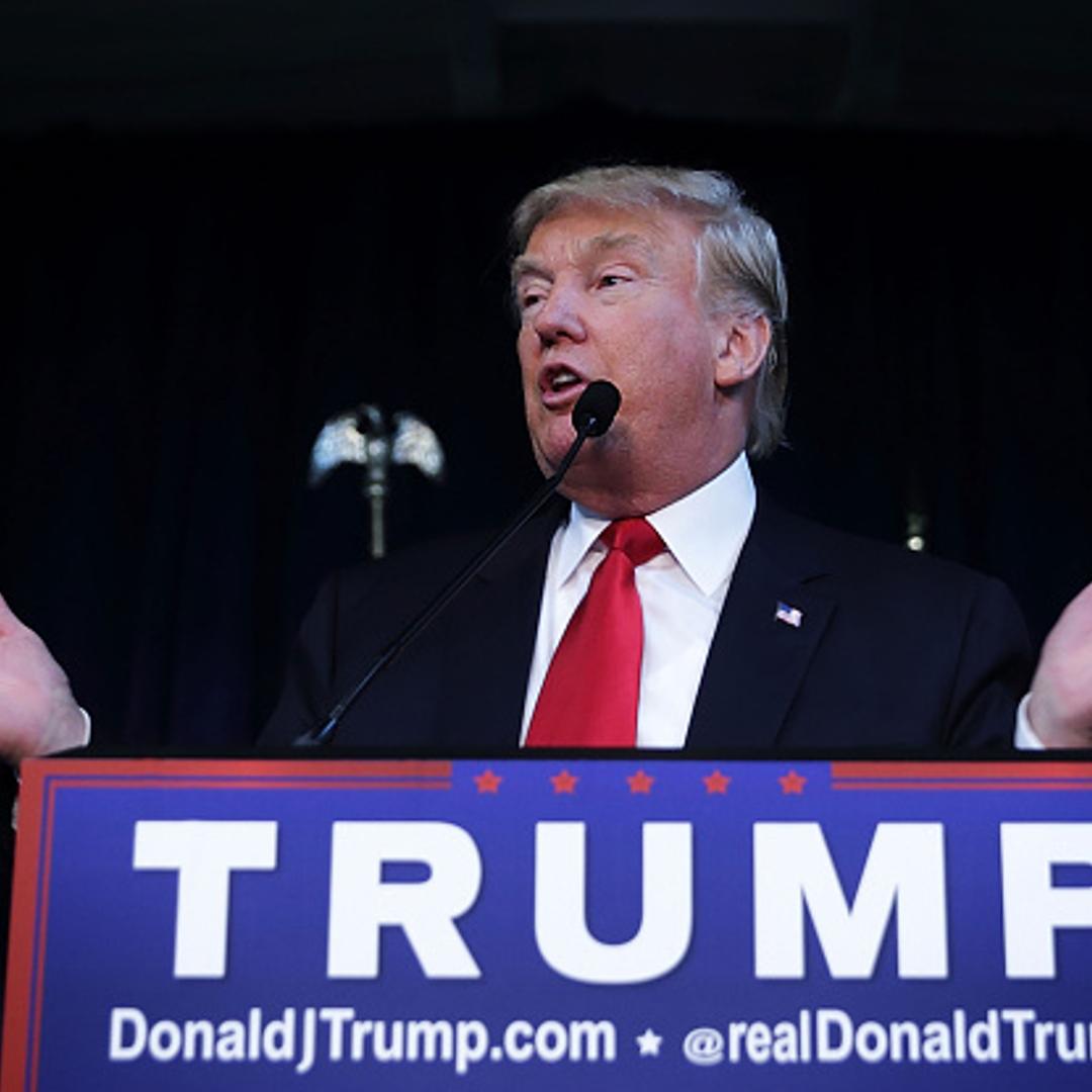Republican presidential candidate Donald Trump speaks to supporters during a campaign rally December 2, 2015 in Manassas, Virginia.