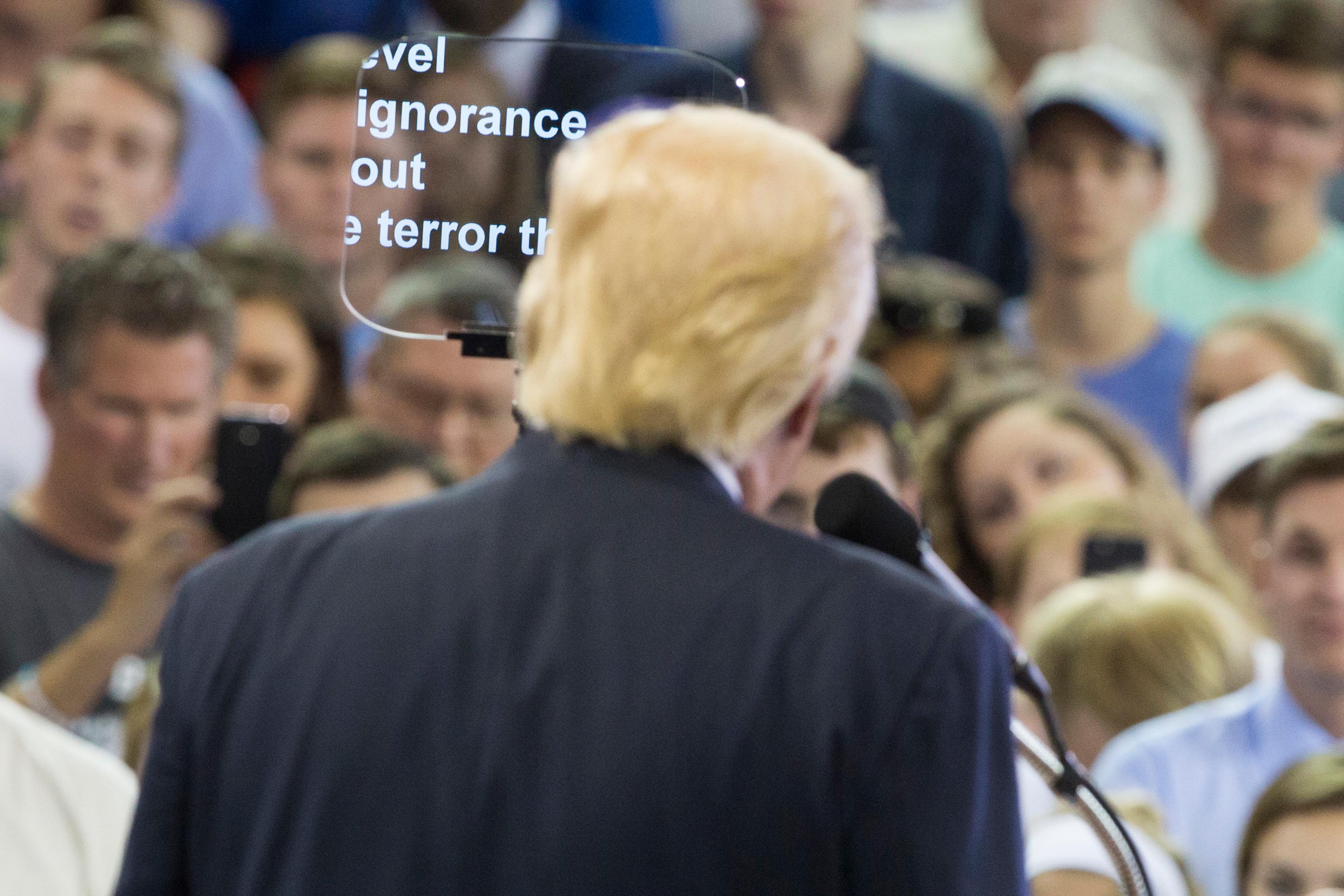 Republican presidential candidate Donald Trump speaks during a campaign rally at High Point University, Sept. 20, 2016, in High Point, N.C.