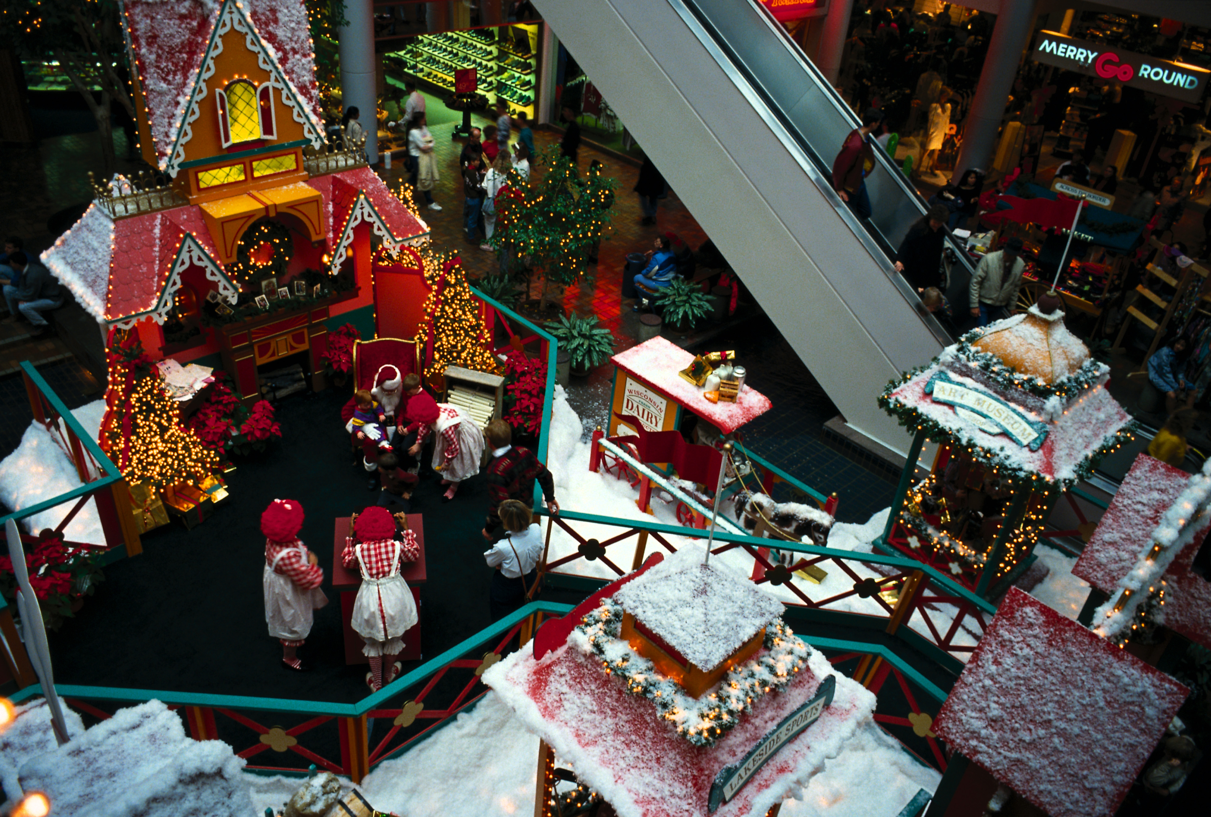 Shopping mall decorated for Christmas