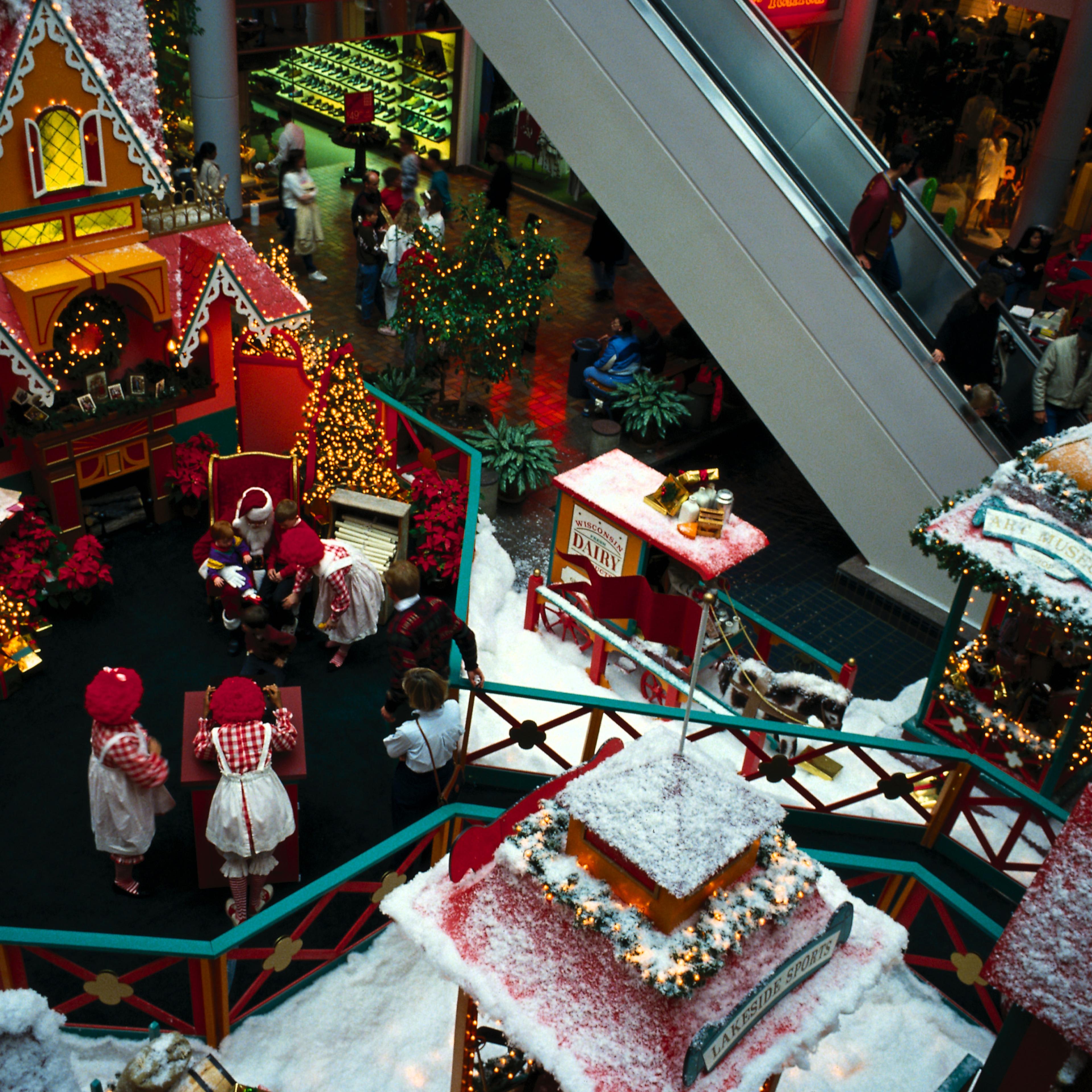 Shopping mall decorated for Christmas