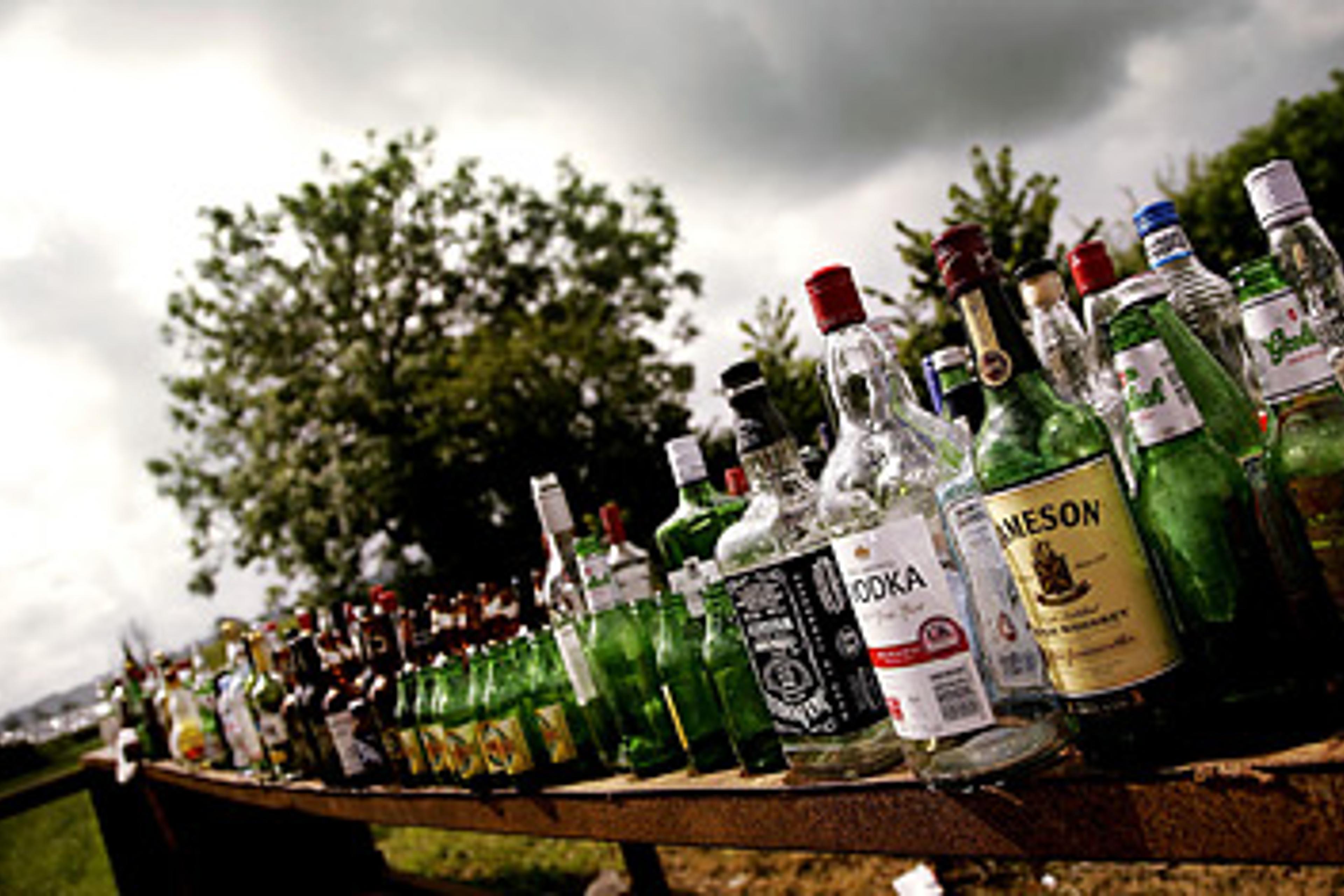 Empty bottles of alcohol