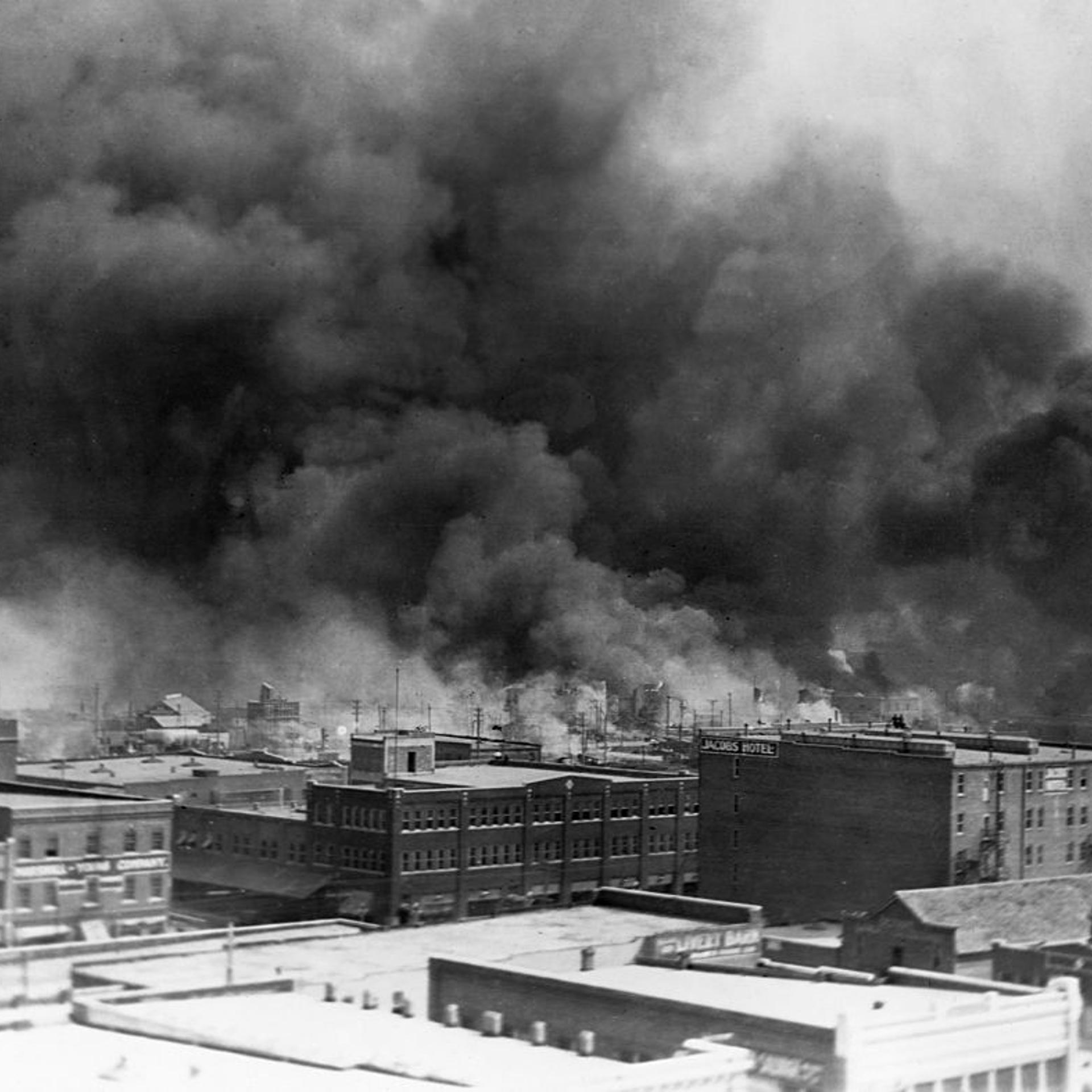 Burning Buildings During Race Riot of 1921