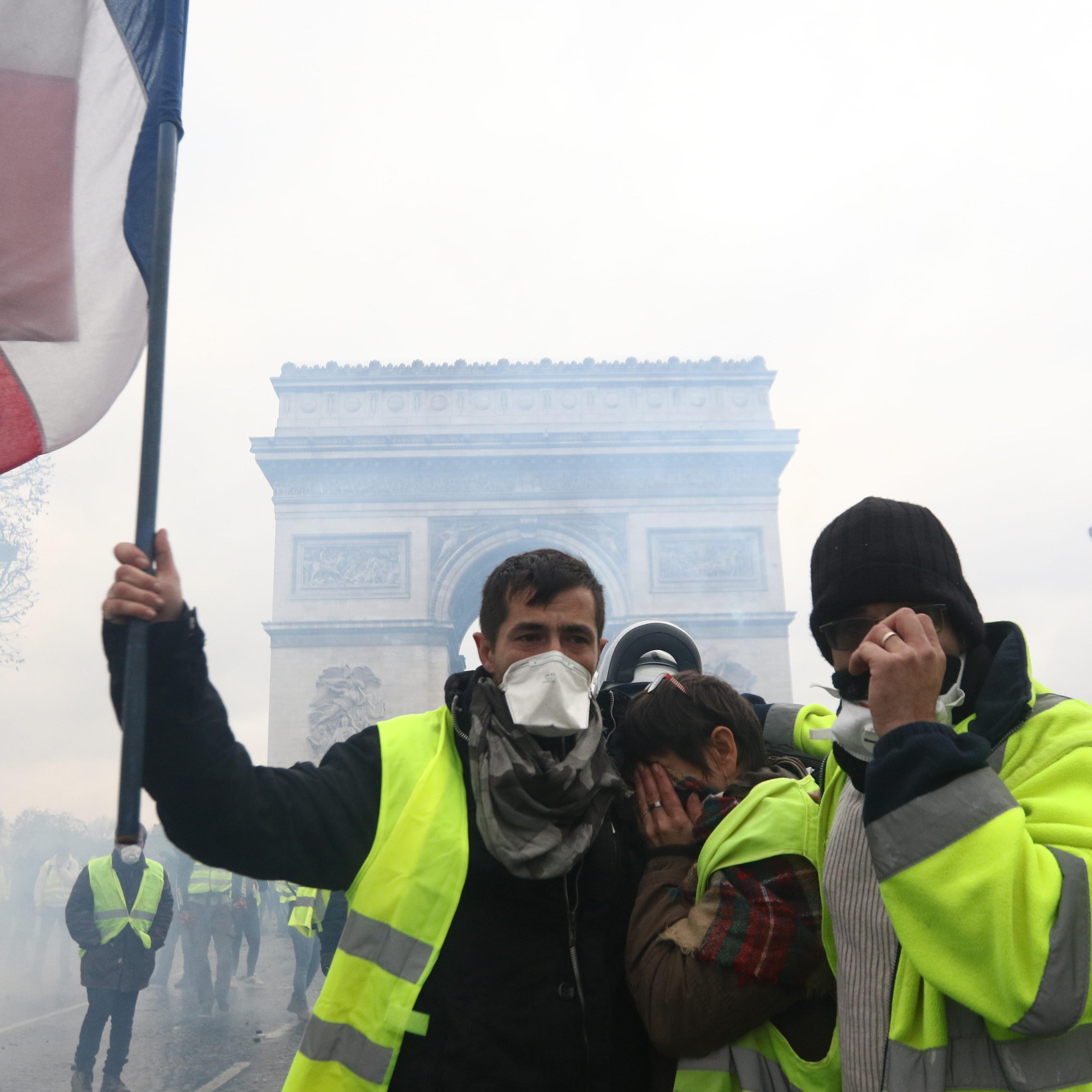 Yellow vest protest against rising fuel taxes in Paris