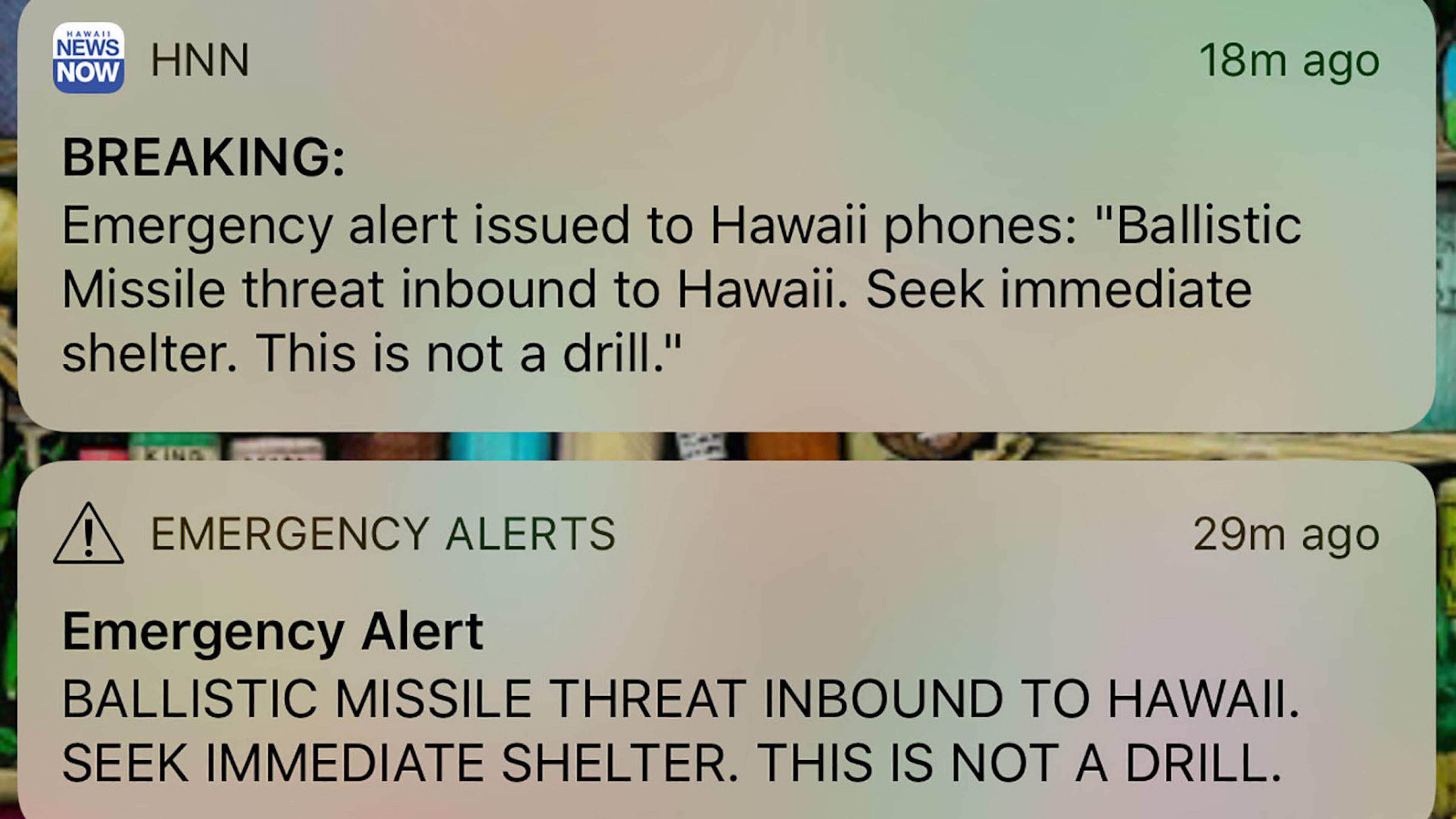 Project Helius Alert What the Hawaii Missile Alert Looked Like on People's Phones