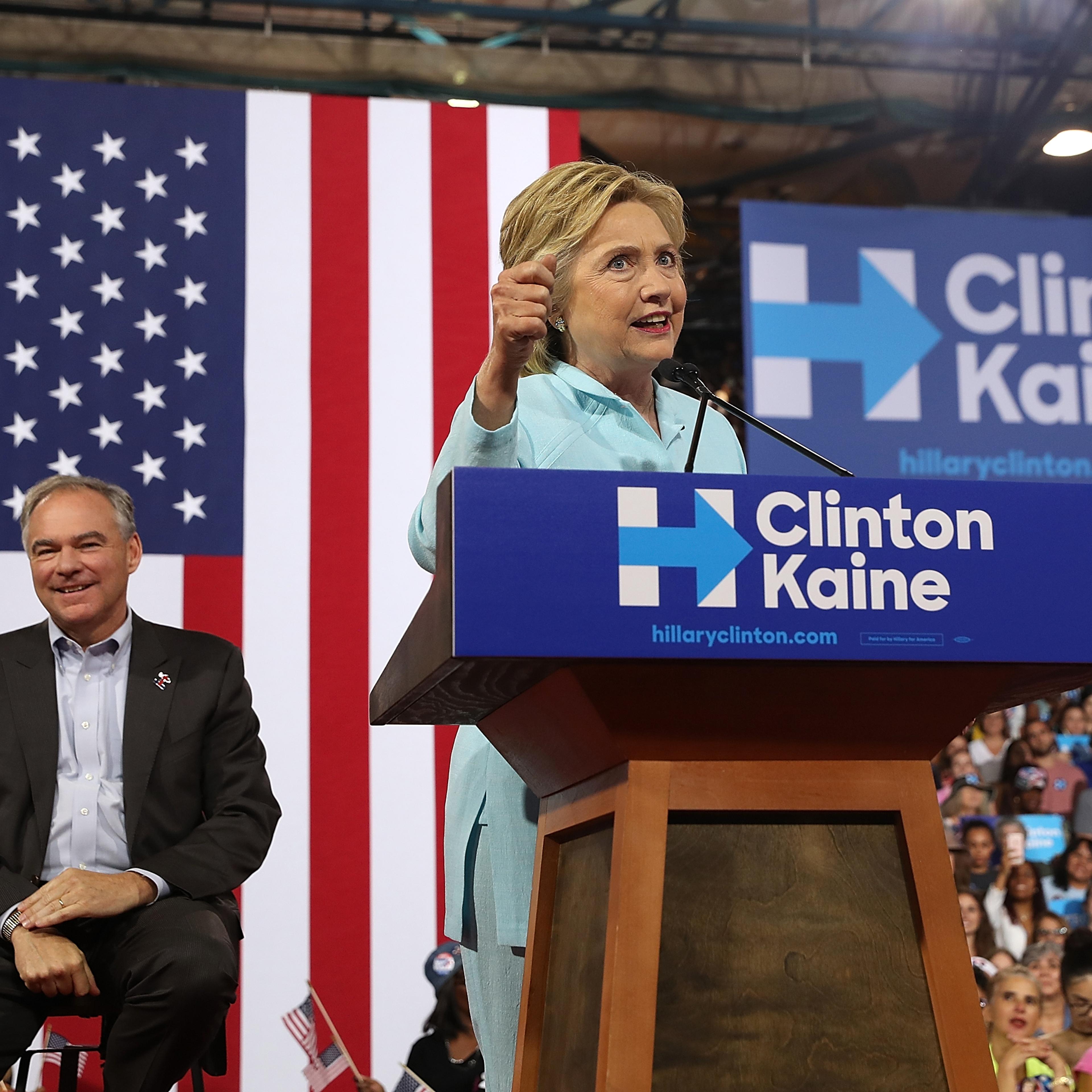 Democratic Presidential Candidate Hillary Clinton Appears With Vice Presidential Pick Sen. Tim Kaine