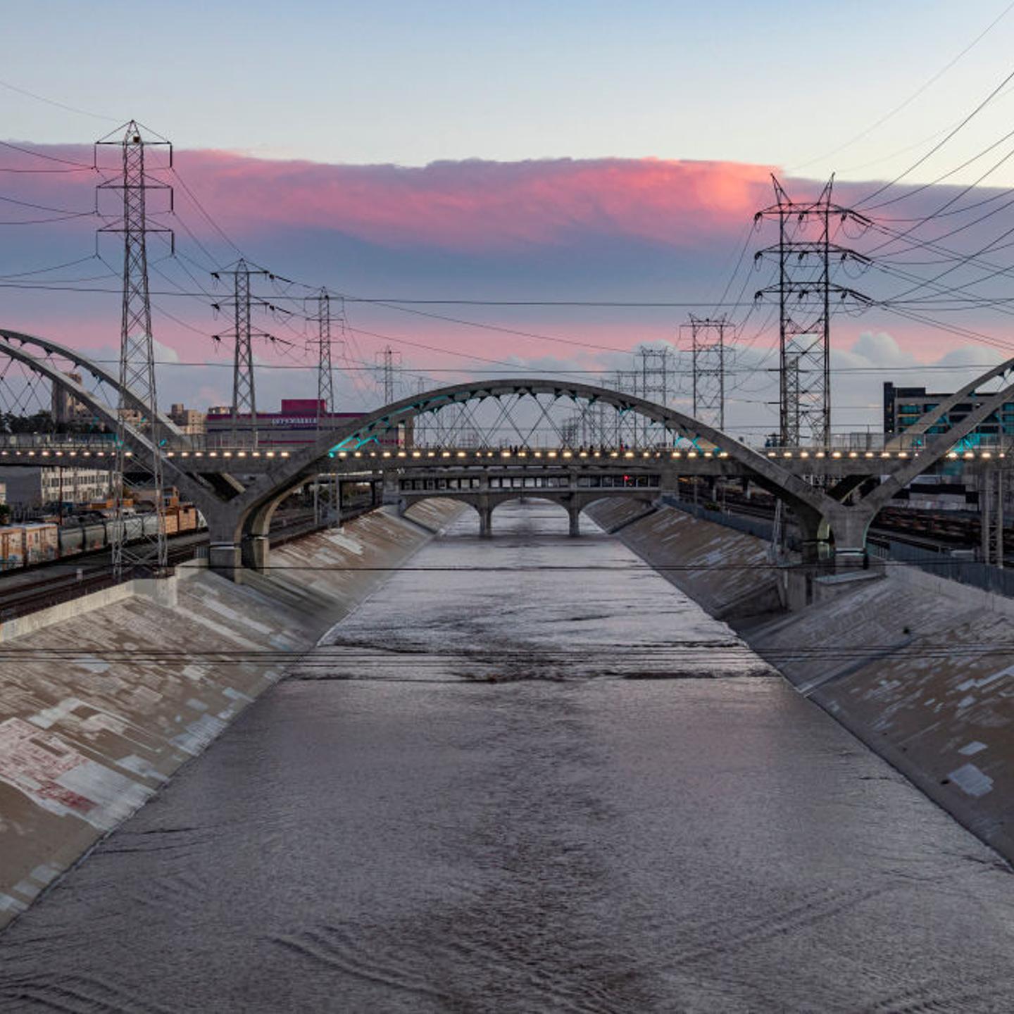New Sixth Street Bridge and Los Angeles River