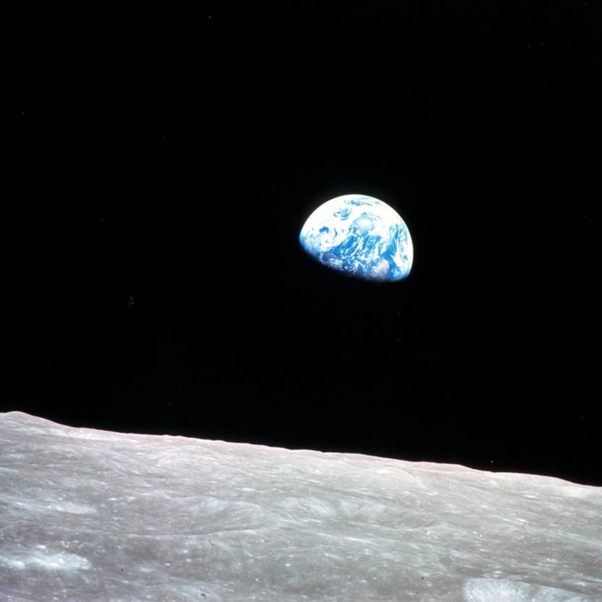 Home seen whole: The iconic Earthrise photo, shot by the crew of Apollo 8 in 1968