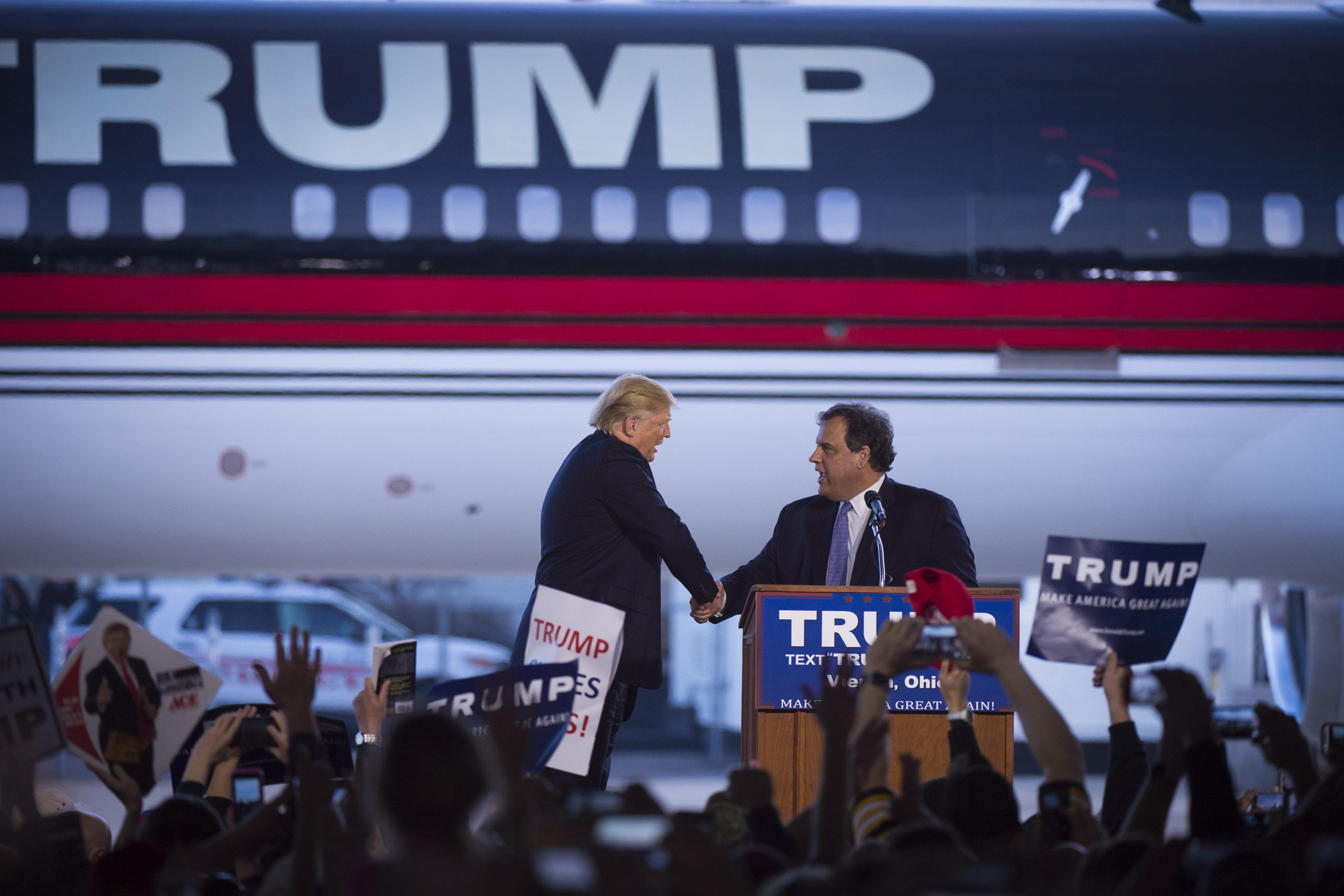donald trump chris christie rally