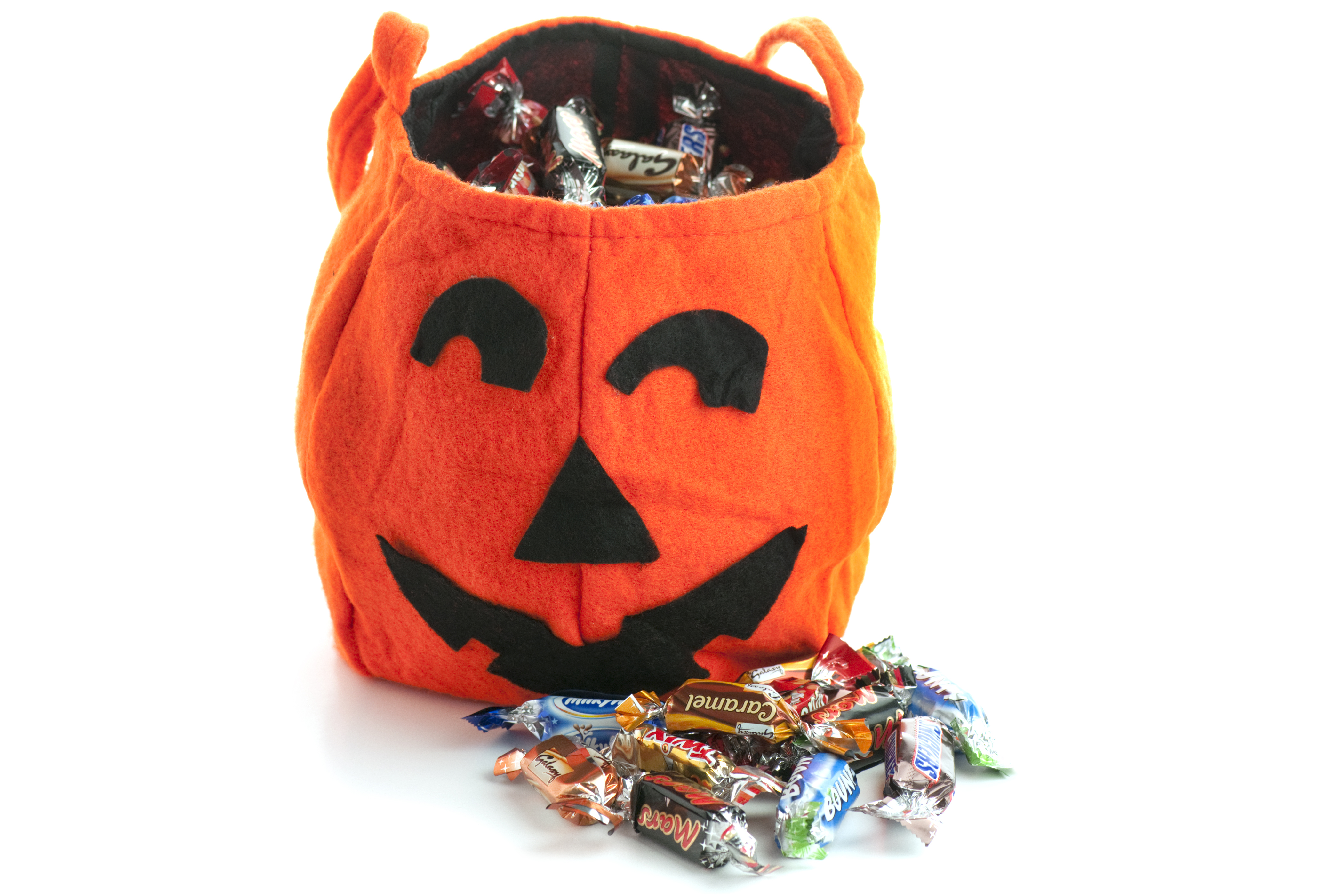 Halloween Trick or Treat Pumpkin bag with candy
