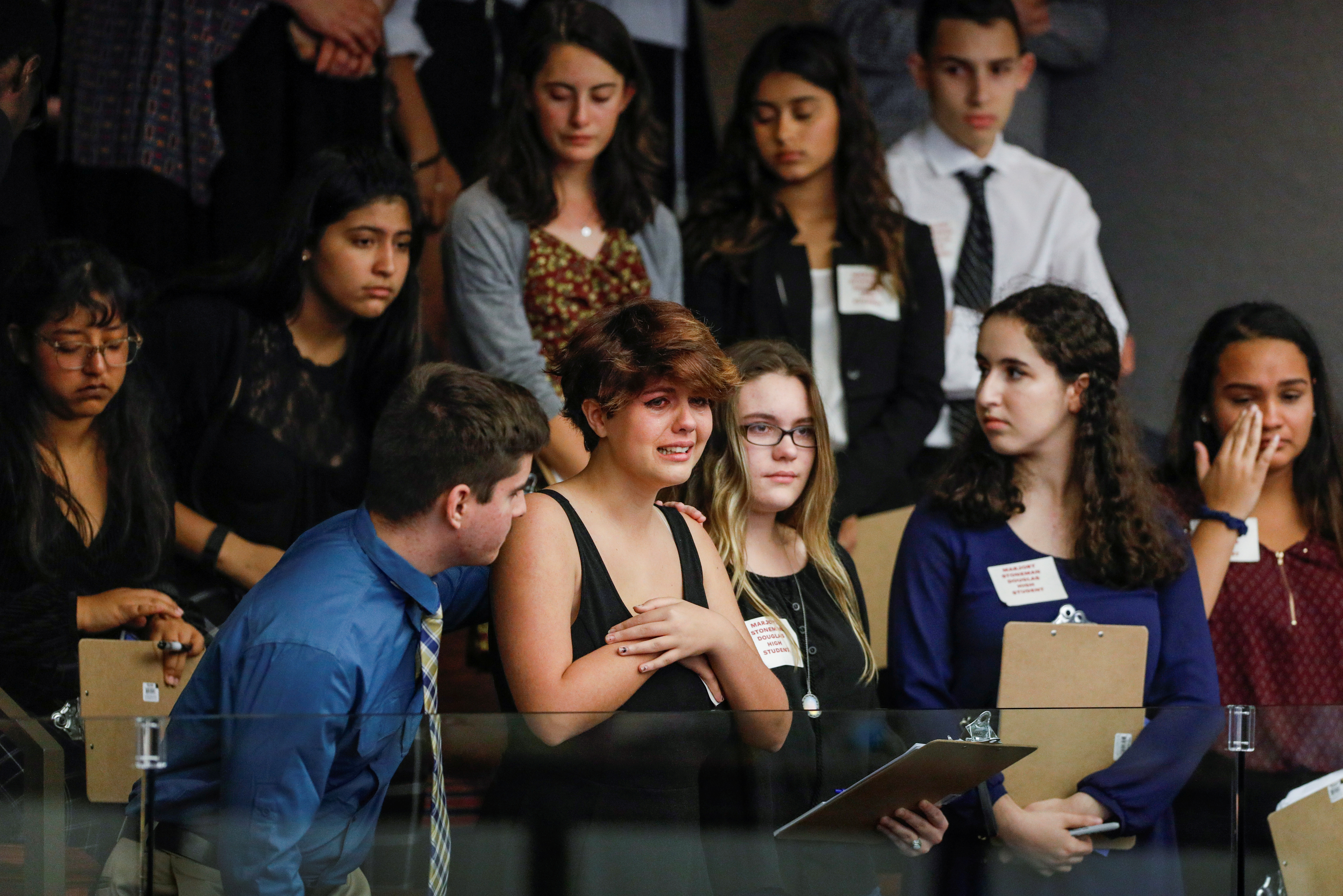 Students from Marjory Stoneman Douglas High School meet with Florida state legislators in Tallahassee