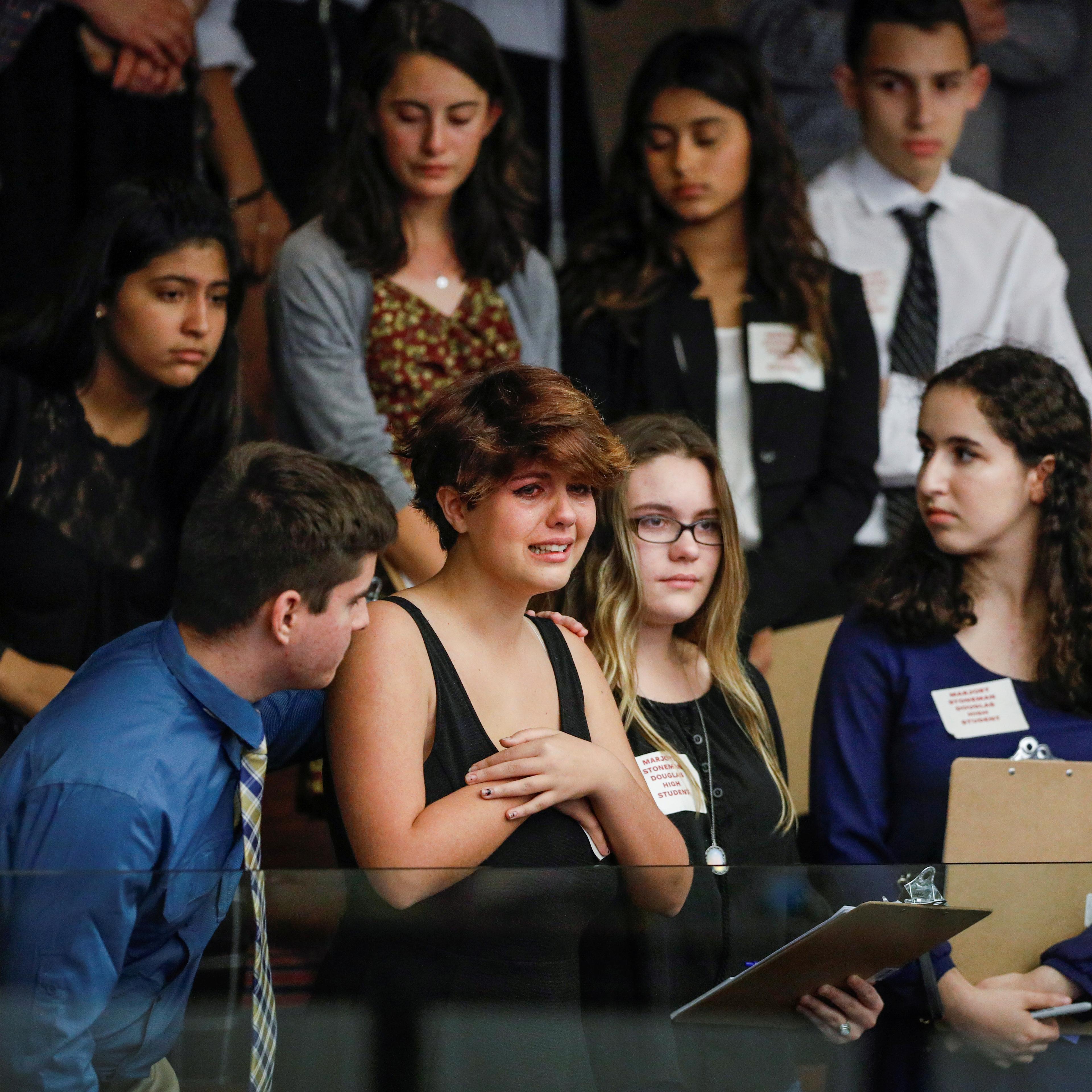 Students from Marjory Stoneman Douglas High School meet with Florida state legislators in Tallahassee