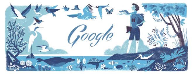 May 27, 2014 For the Rachel Louise Carson doodle, the team surrounded her with birds and sea creatures to celebrate her 107th birthday.