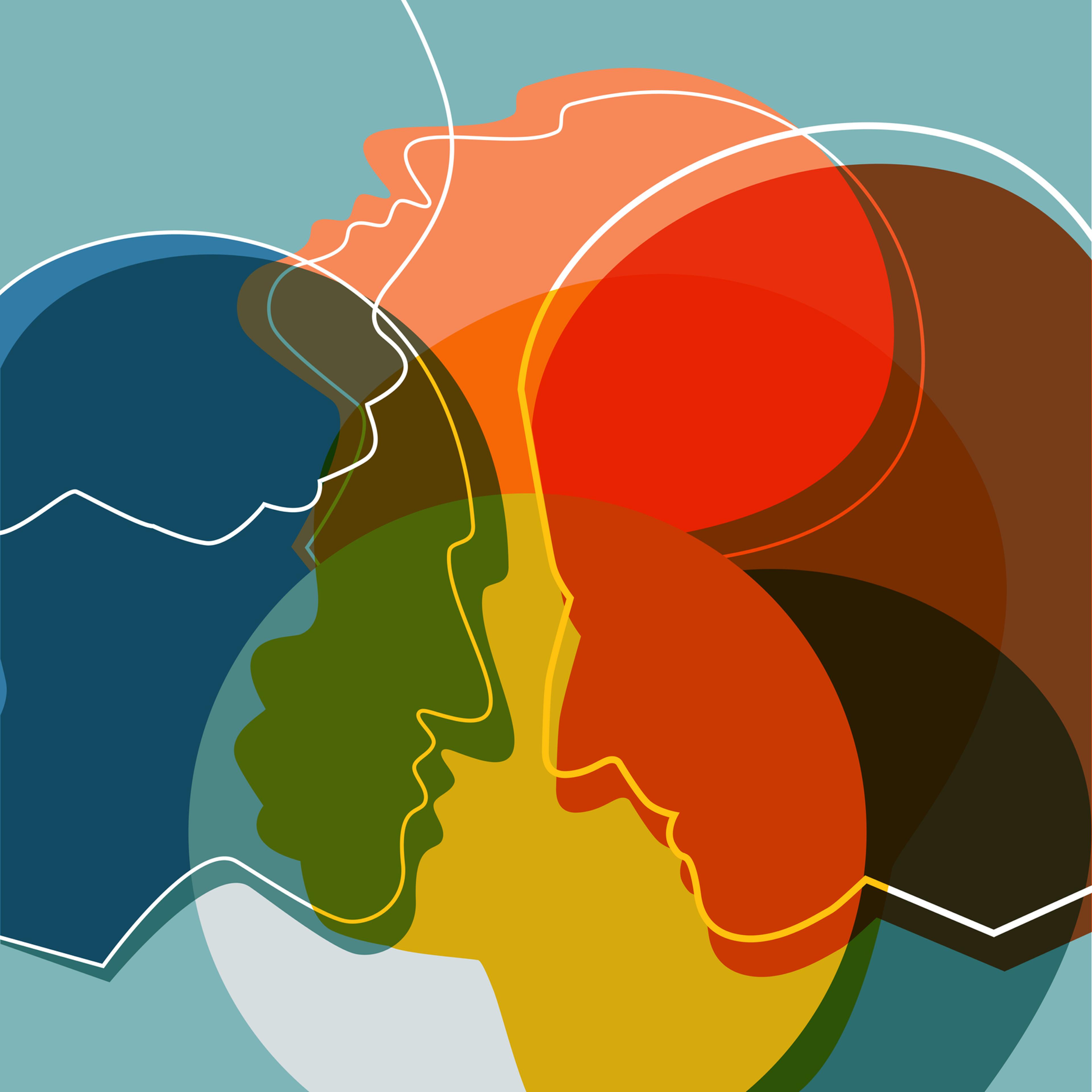 People silhouettes, adult and child. Vector ilustration.