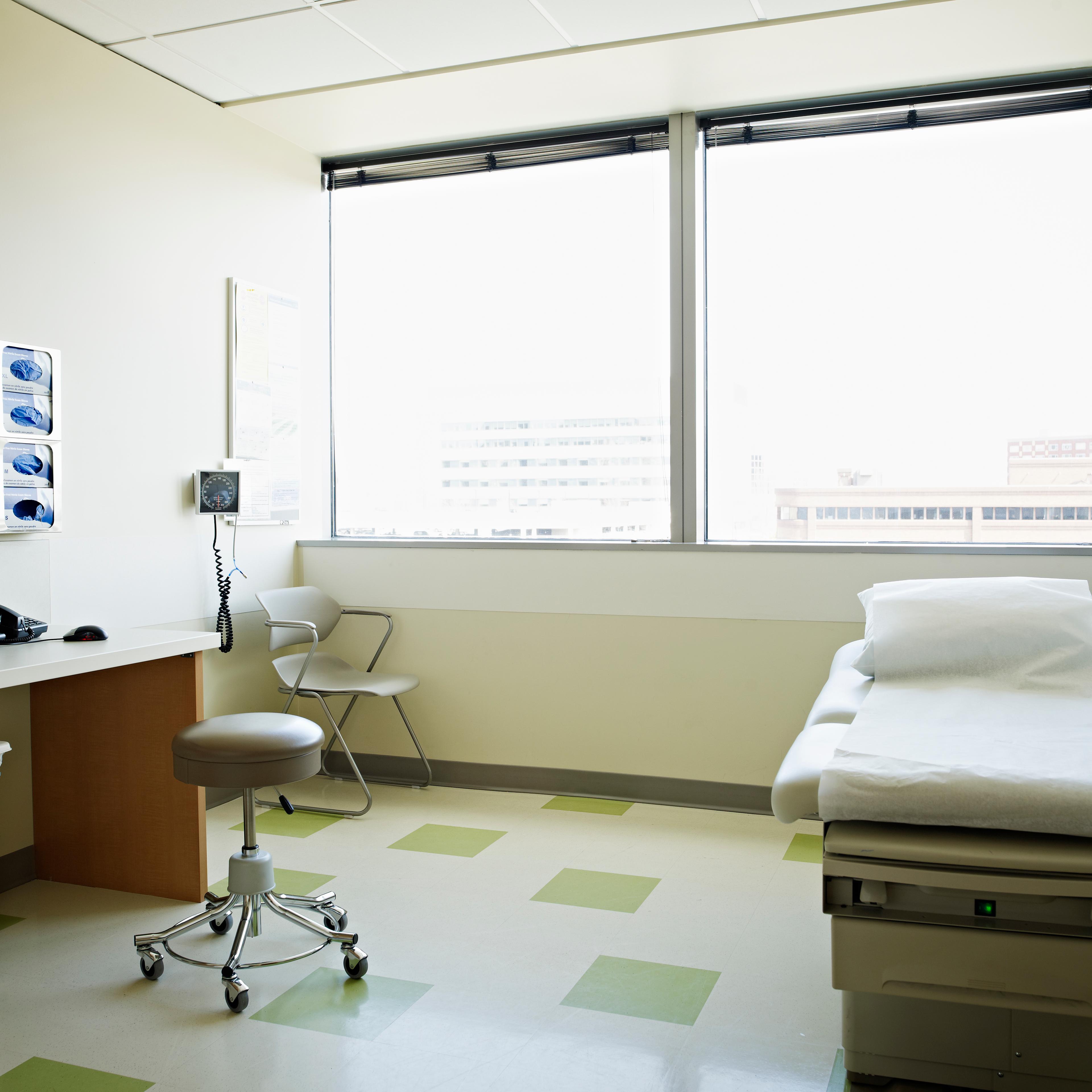 Empty medical exam room