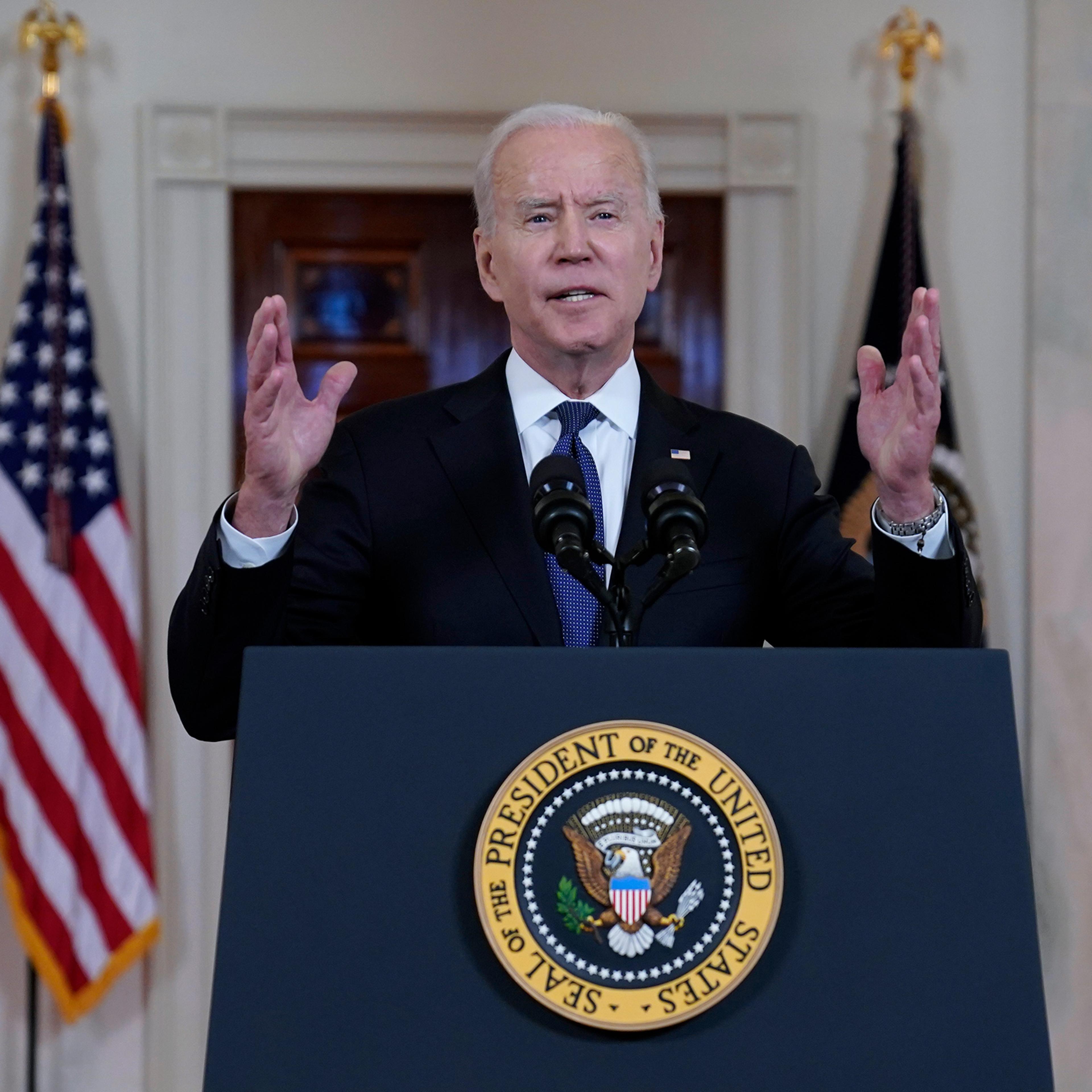 President Joe Biden speaks about a cease-fire between Israel and Hamas at the White House on May 20