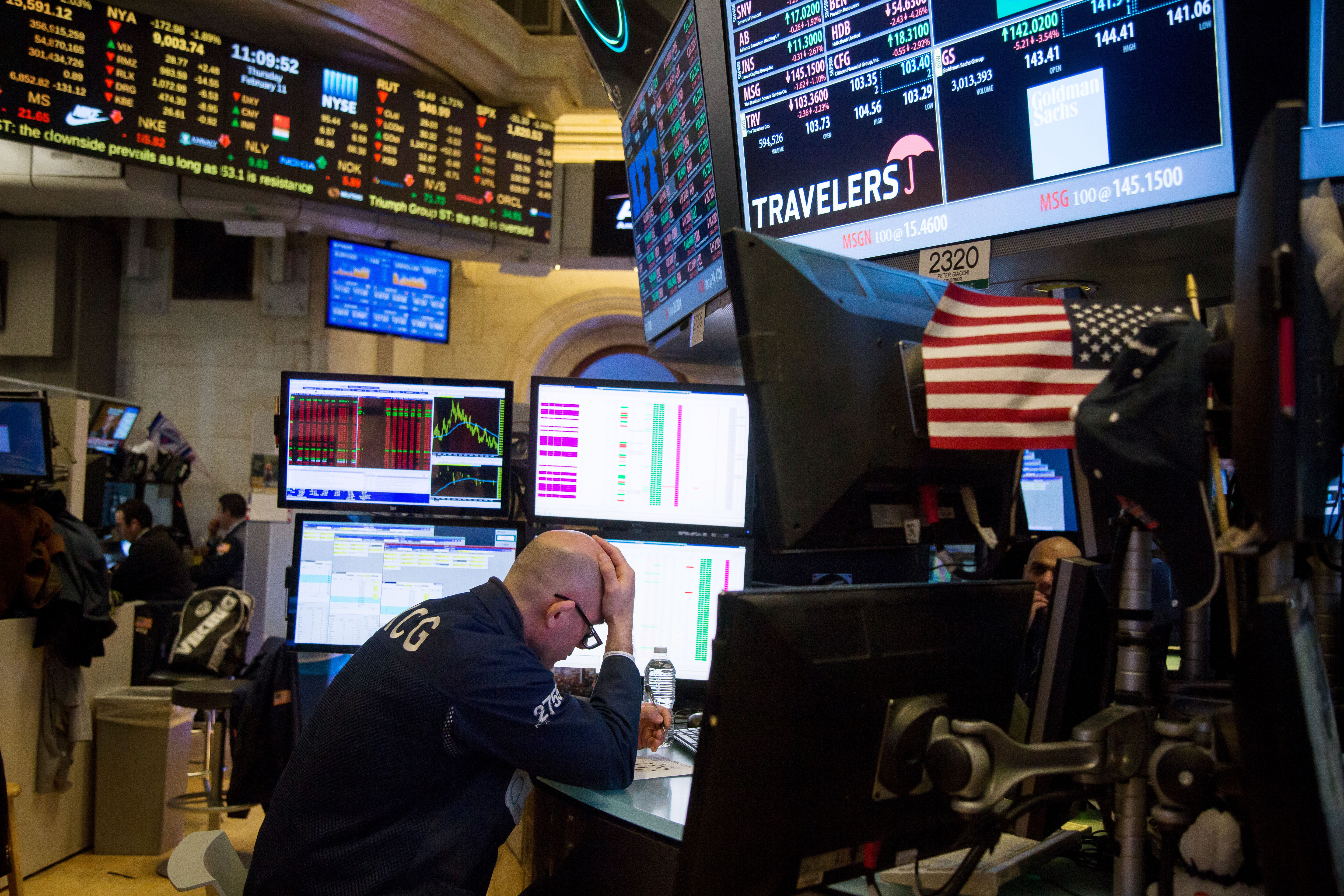 Trading At The NYSE As U.S. Stocks Join Global Slide