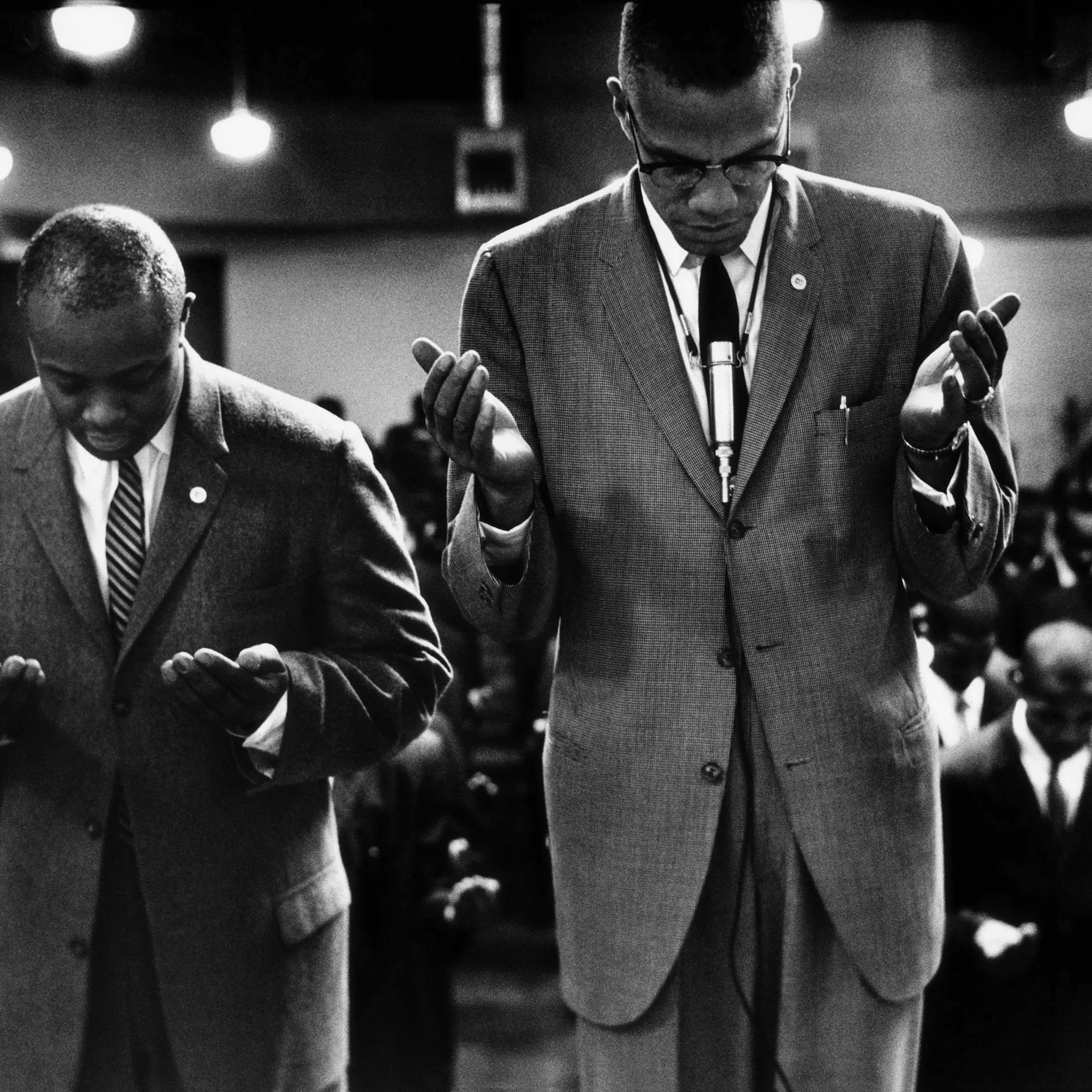 Malcolm X Leads Muslims in Prayer, Chicago, 1963, from Black Muslims.