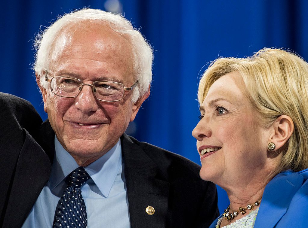 Hillary Clinton attends a rally with Senator Bernie Sanders at Portsmouth High School Gymnasium in Portsmouth, New Hampshire on July 12, 2016.