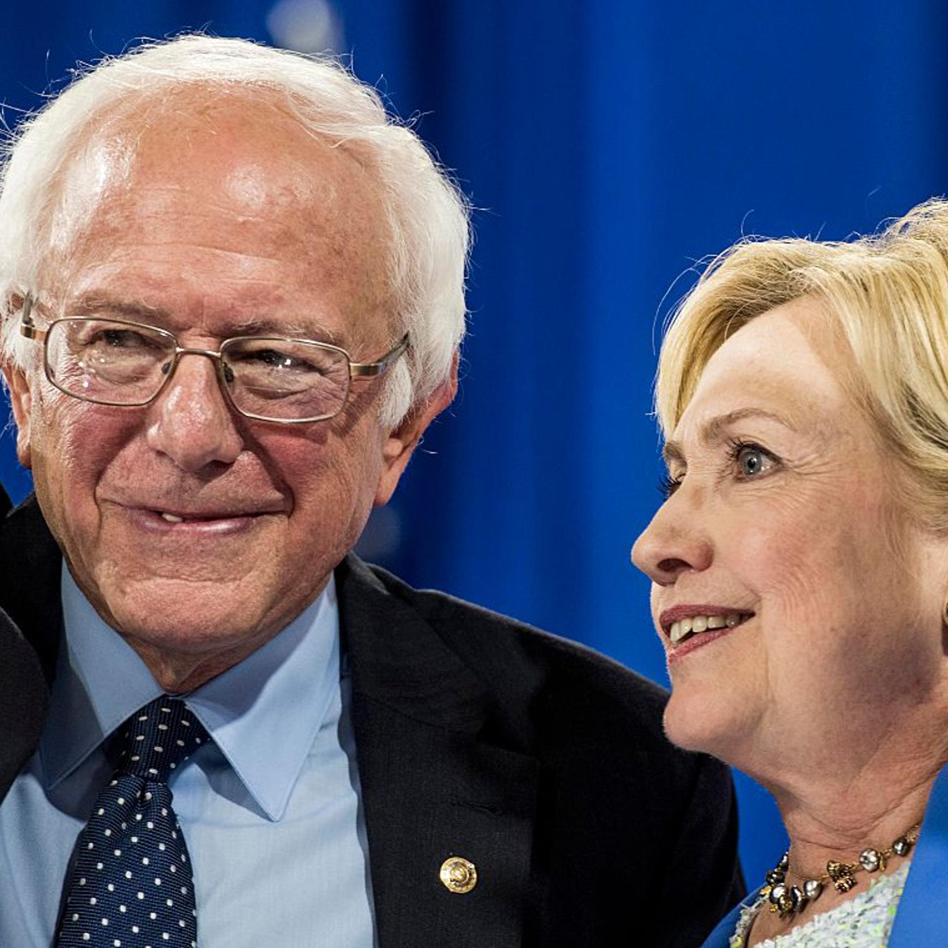 Hillary Clinton attends a rally with Senator Bernie Sanders at Portsmouth High School Gymnasium in Portsmouth, New Hampshire on July 12, 2016.