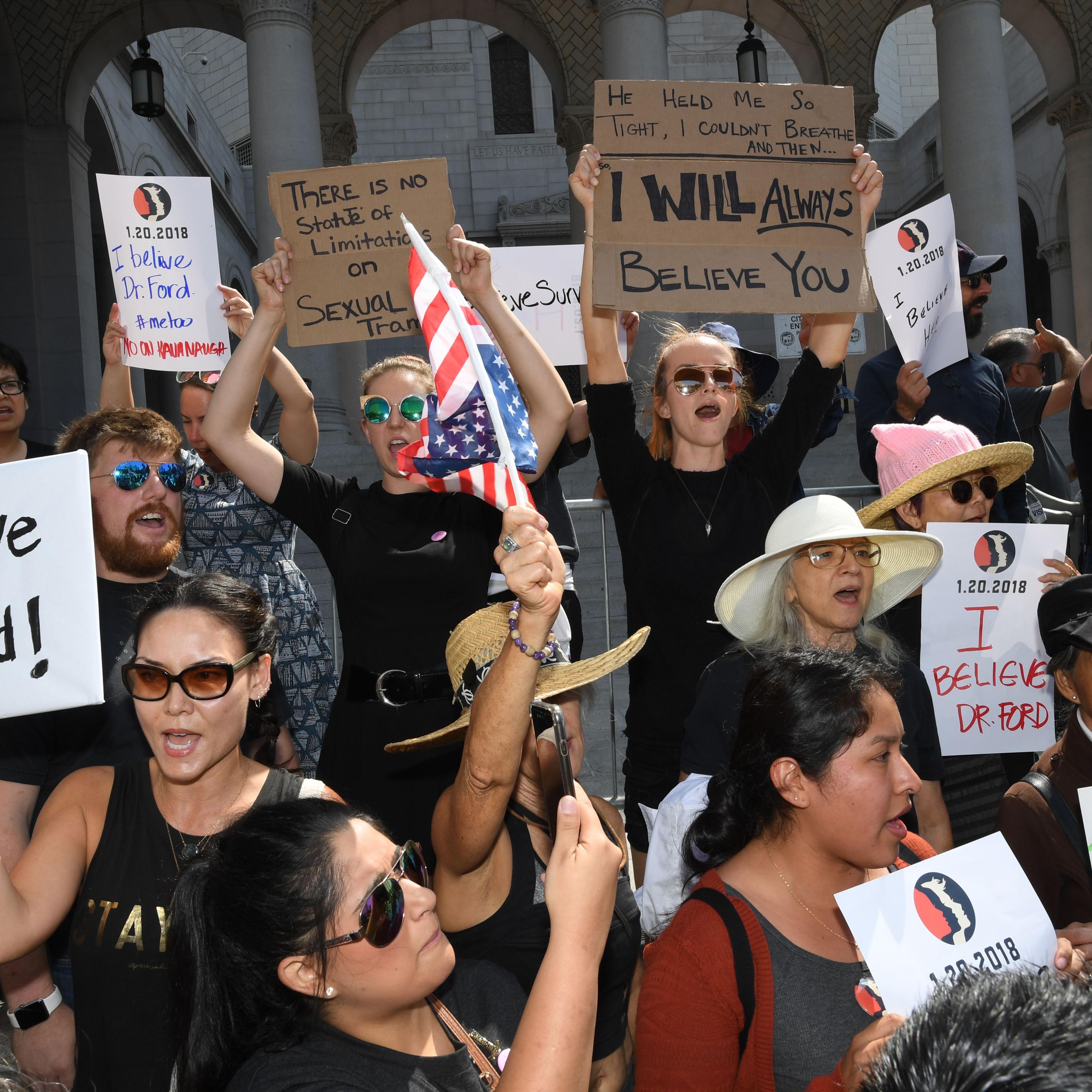 Protesters against Kavanaugh's confirmation