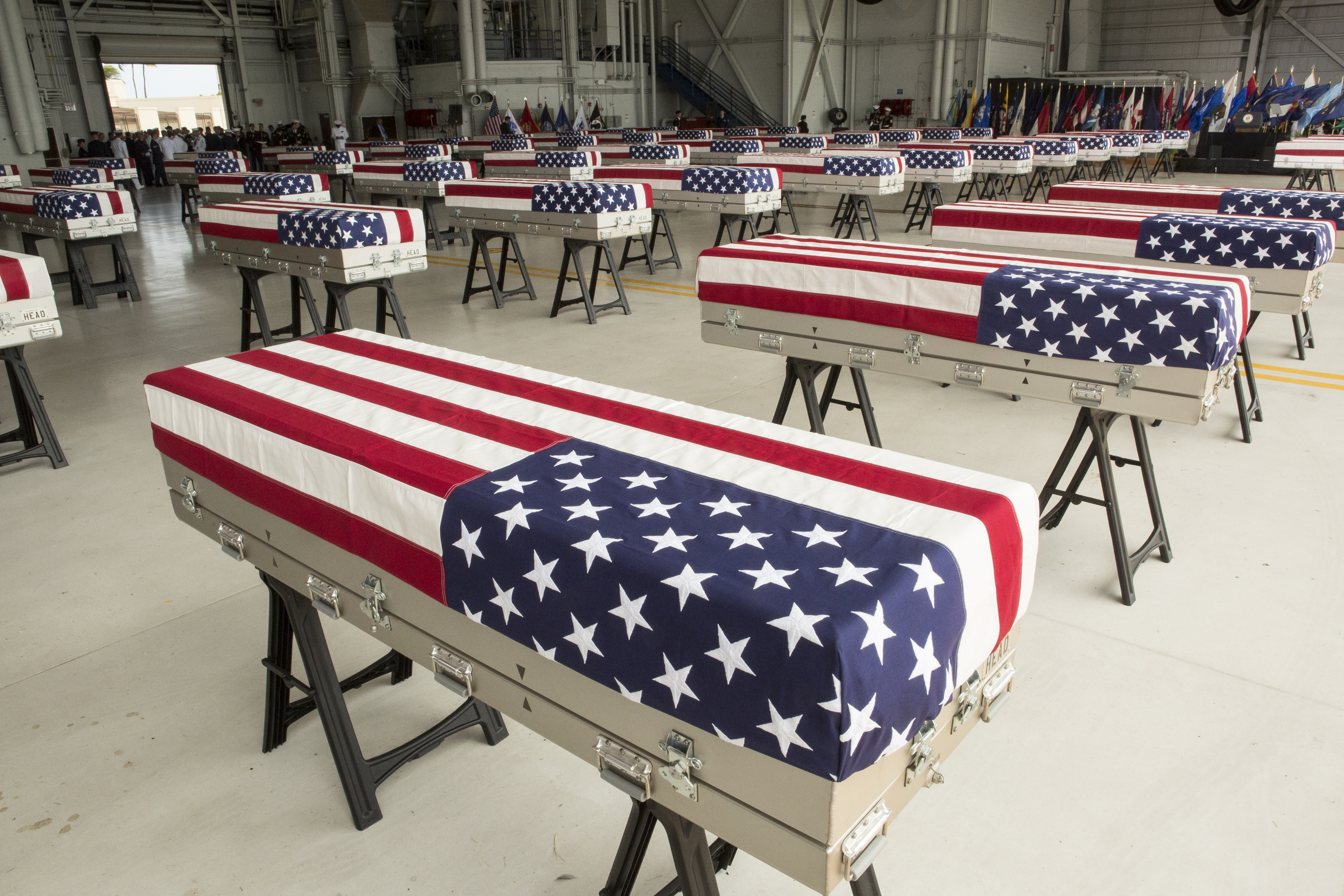 VP Pence Attends Repatriation Ceremony For Remains Of Possible Korean War Soldiers