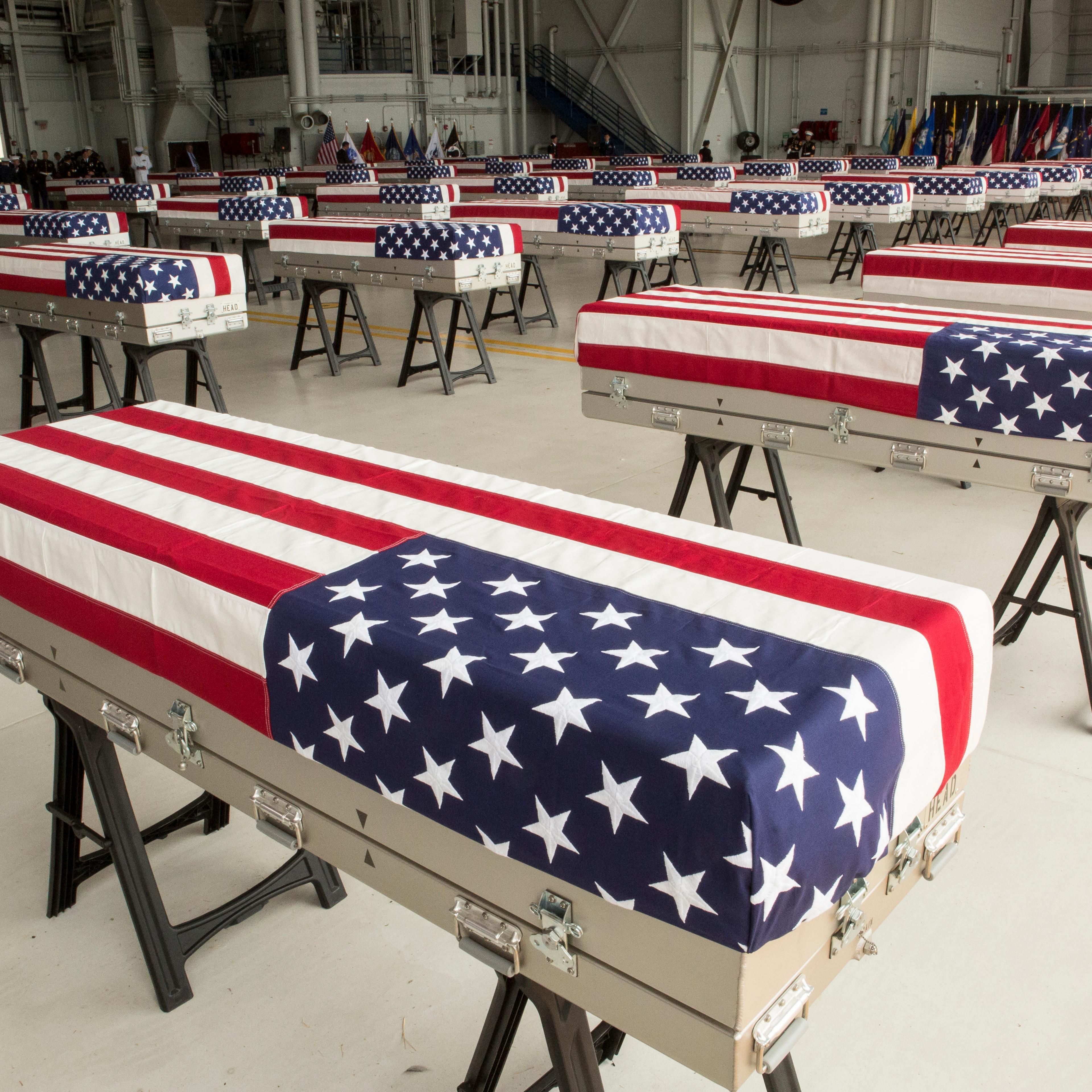 VP Pence Attends Repatriation Ceremony For Remains Of Possible Korean War Soldiers