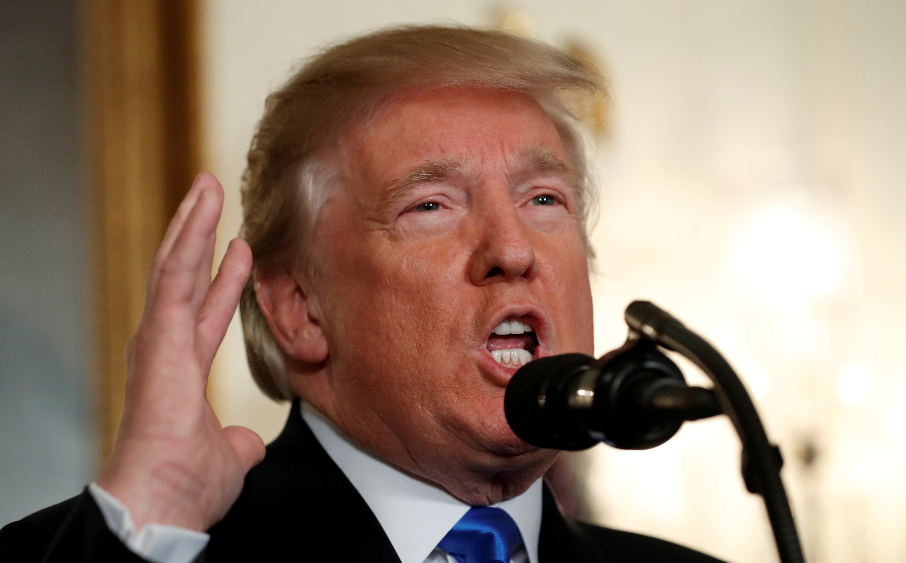 FILE PHOTO - U.S. President Donald Trump speaks during an address from the White House in Washington, U.S.