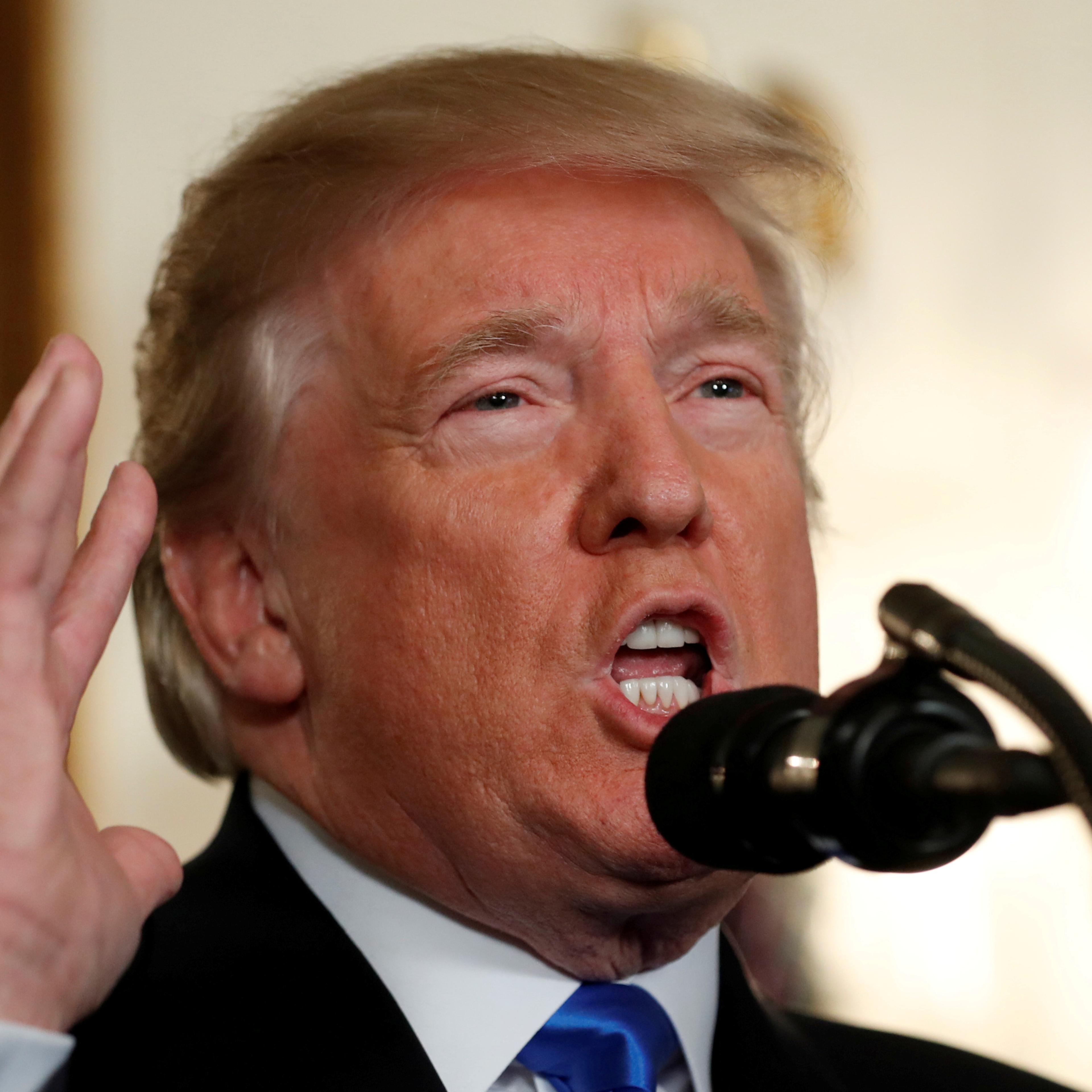 FILE PHOTO - U.S. President Donald Trump speaks during an address from the White House in Washington, U.S.