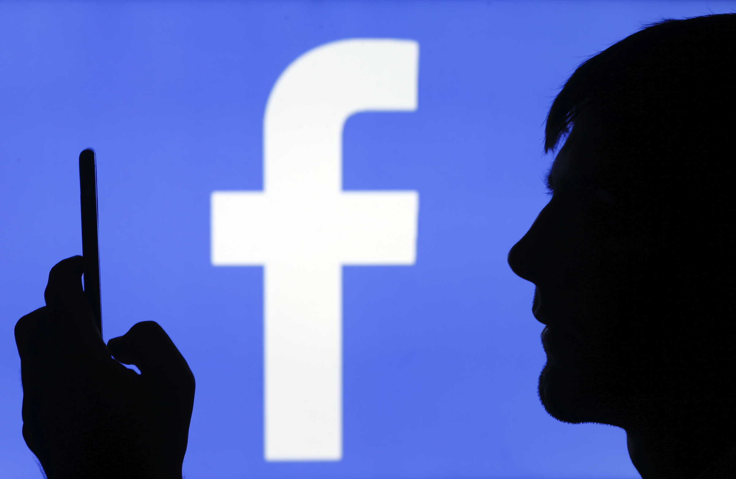 In this photo illustration, the Facebook logo is displayed on a TV screen on September 09, 2019 in Paris, France.
