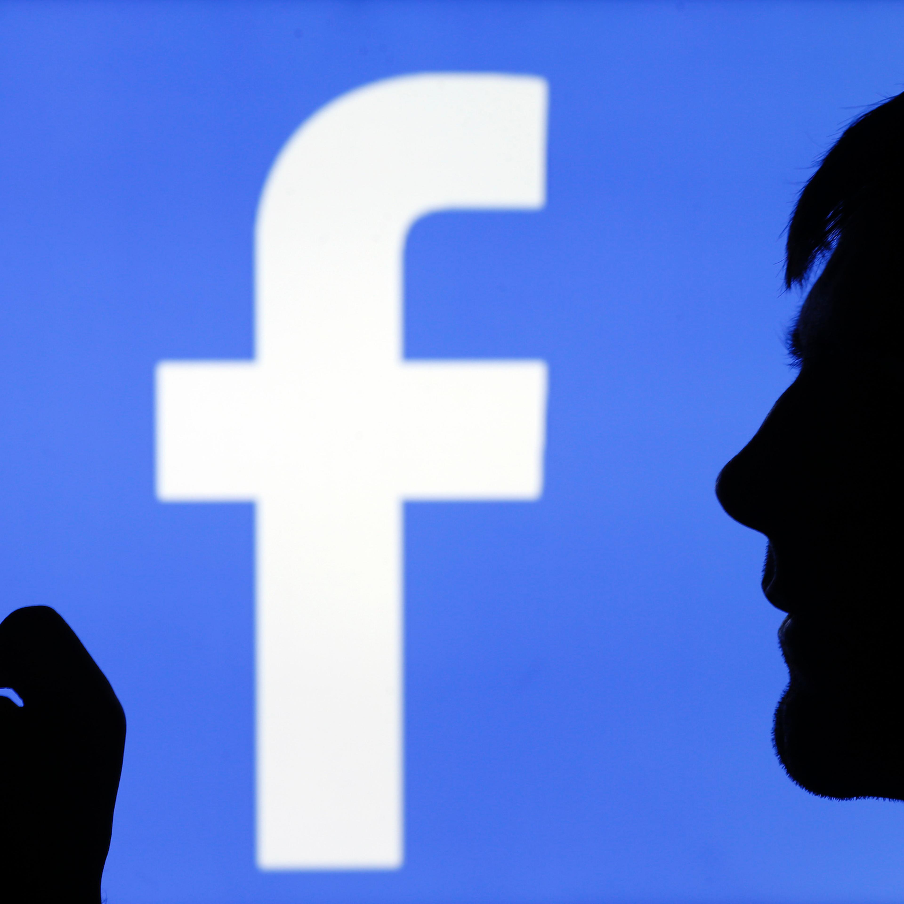 In this photo illustration, the Facebook logo is displayed on a TV screen on September 09, 2019 in Paris, France.