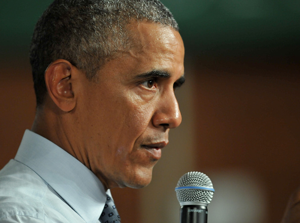 President Barack Obama speaks at a town hall style meeting at North High School on September 14, 2015 in Des Moines, Iowa.