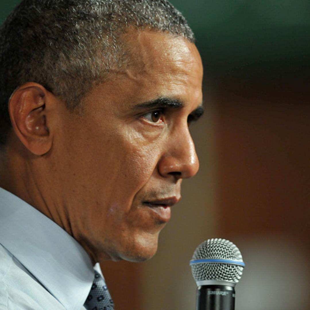 President Barack Obama speaks at a town hall style meeting at North High School on September 14, 2015 in Des Moines, Iowa.