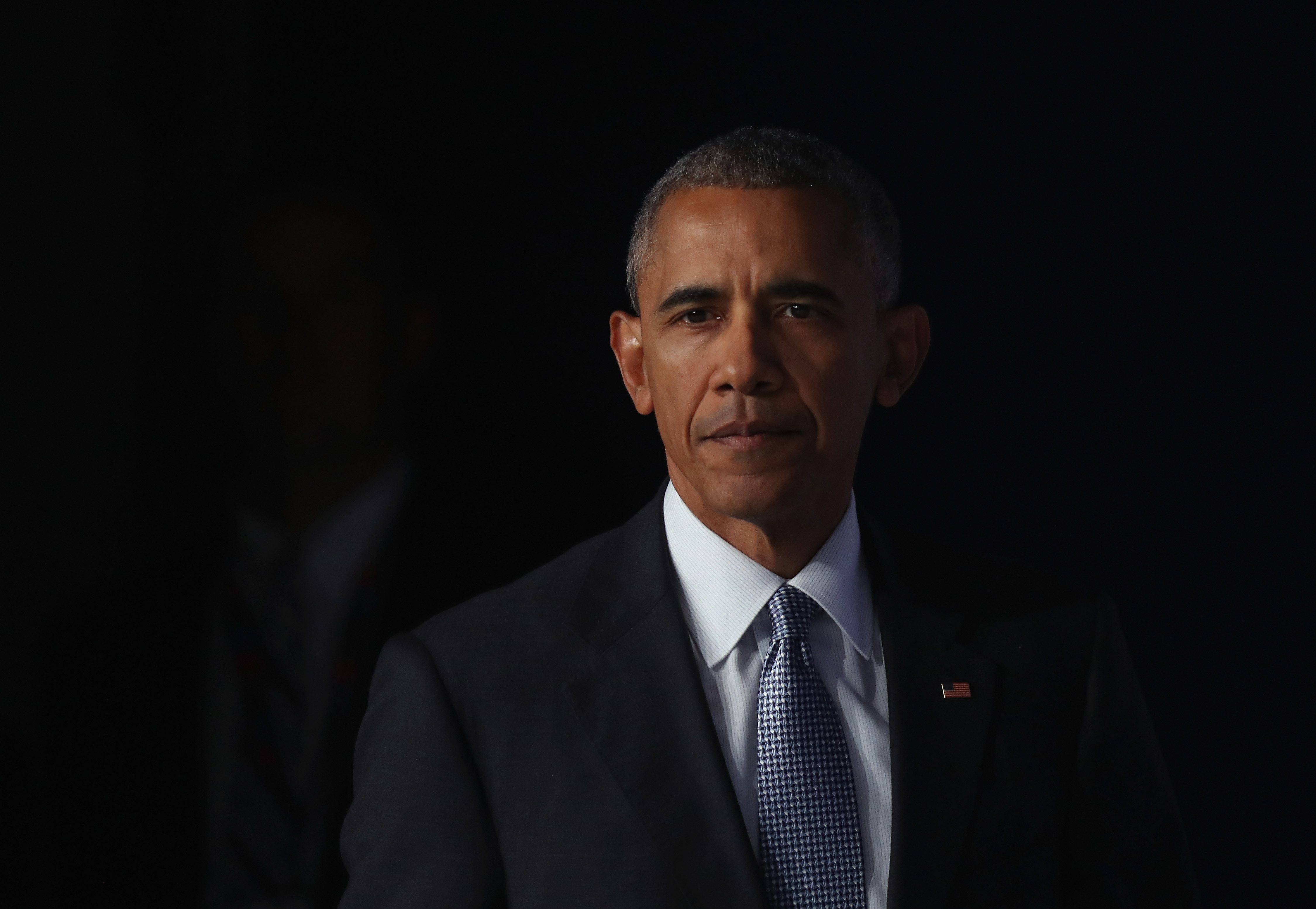 U.S. President Barack Obama arrives to speak to the media at the conclusion of the Warsaw NATO Summit in Warsaw, on July 9, 2016.