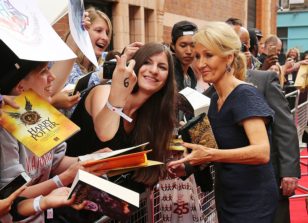 J.K. Rowling attends the press preview of "Harry Potter & The Cursed Child" at The Palace Theatre on July 30, 2016 in London, England.