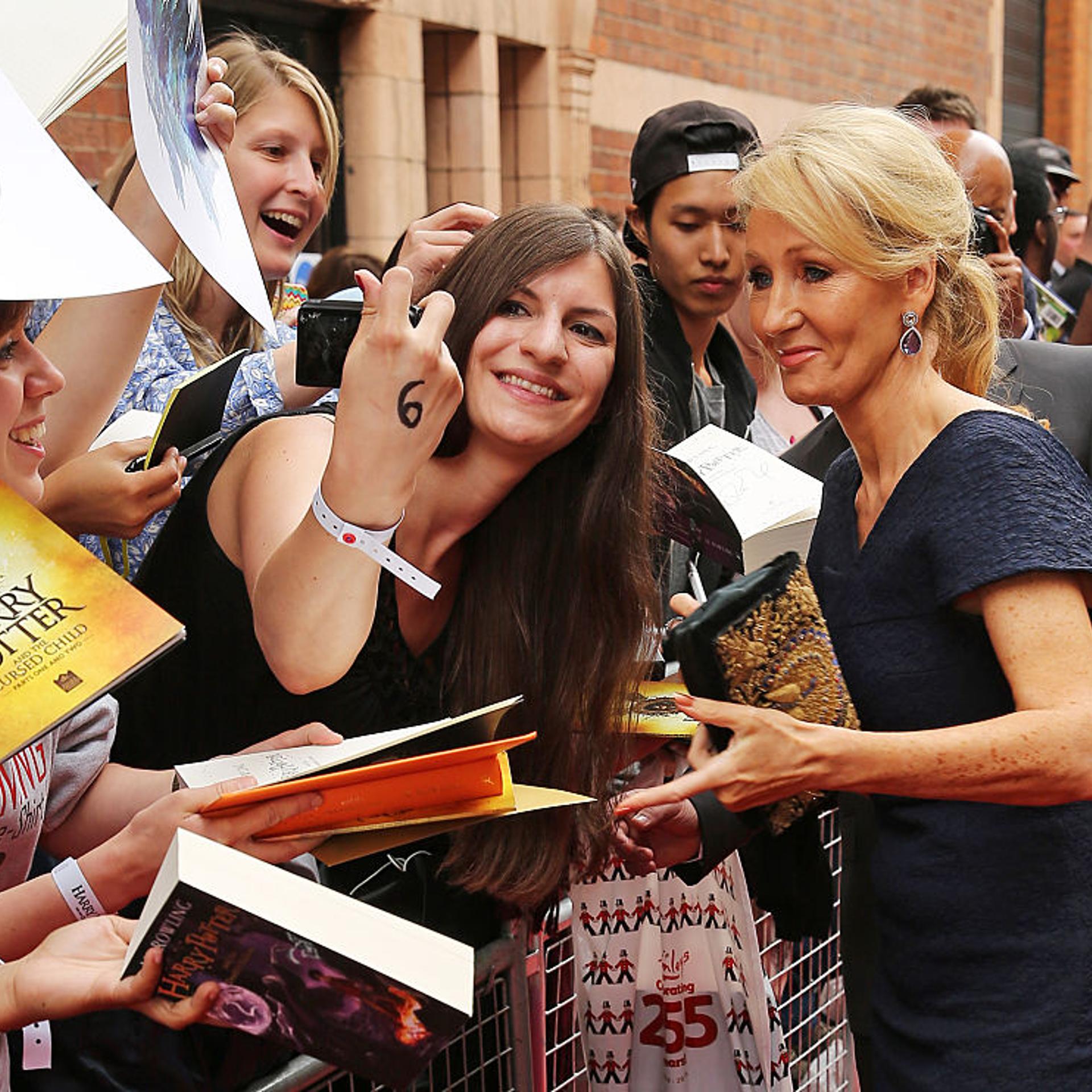 J.K. Rowling attends the press preview of "Harry Potter & The Cursed Child" at The Palace Theatre on July 30, 2016 in London, England.