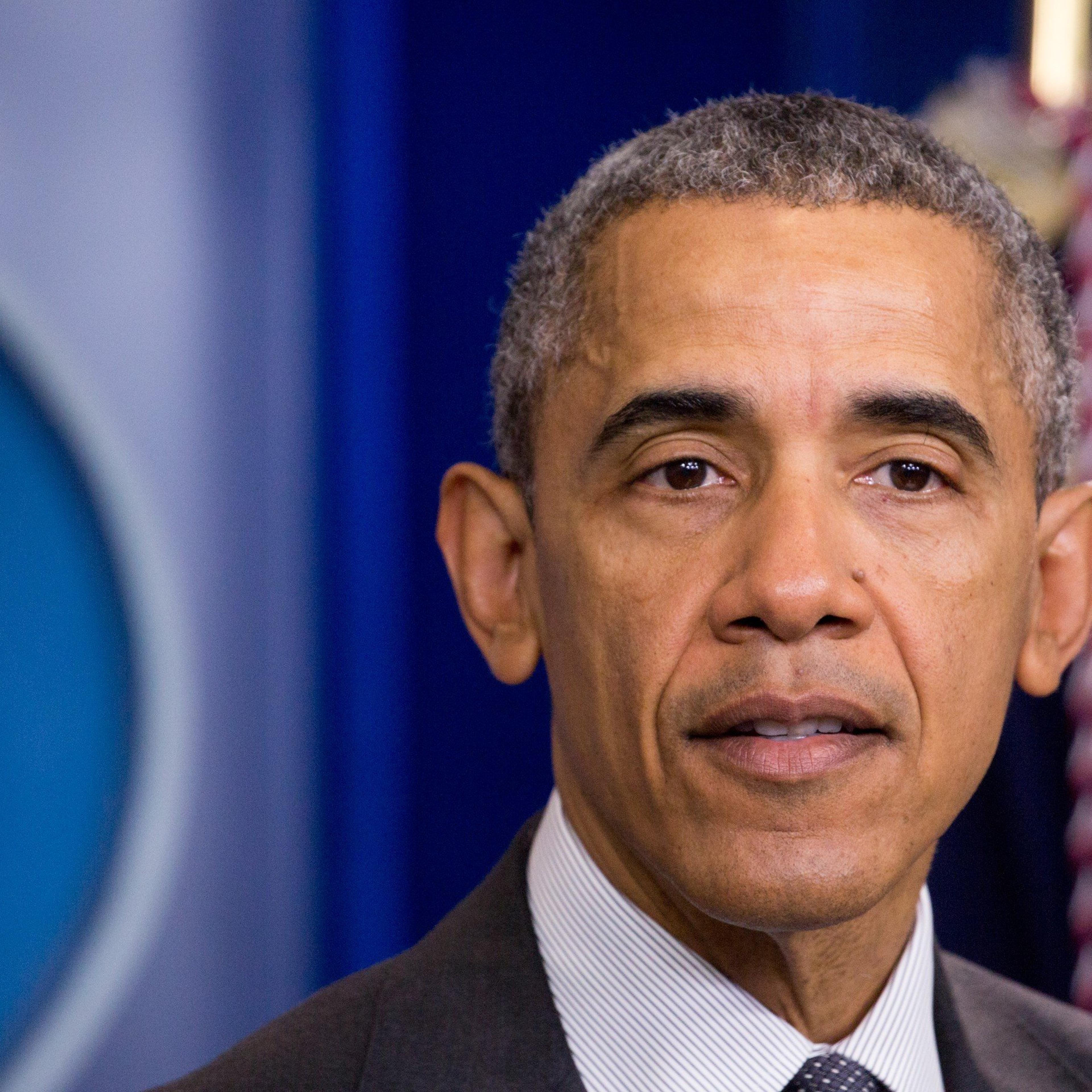 President Barack Obama delivers a statement on the economy at the James Brady Press Briefing of the White House in Washington, DC. on April 5, 2016.