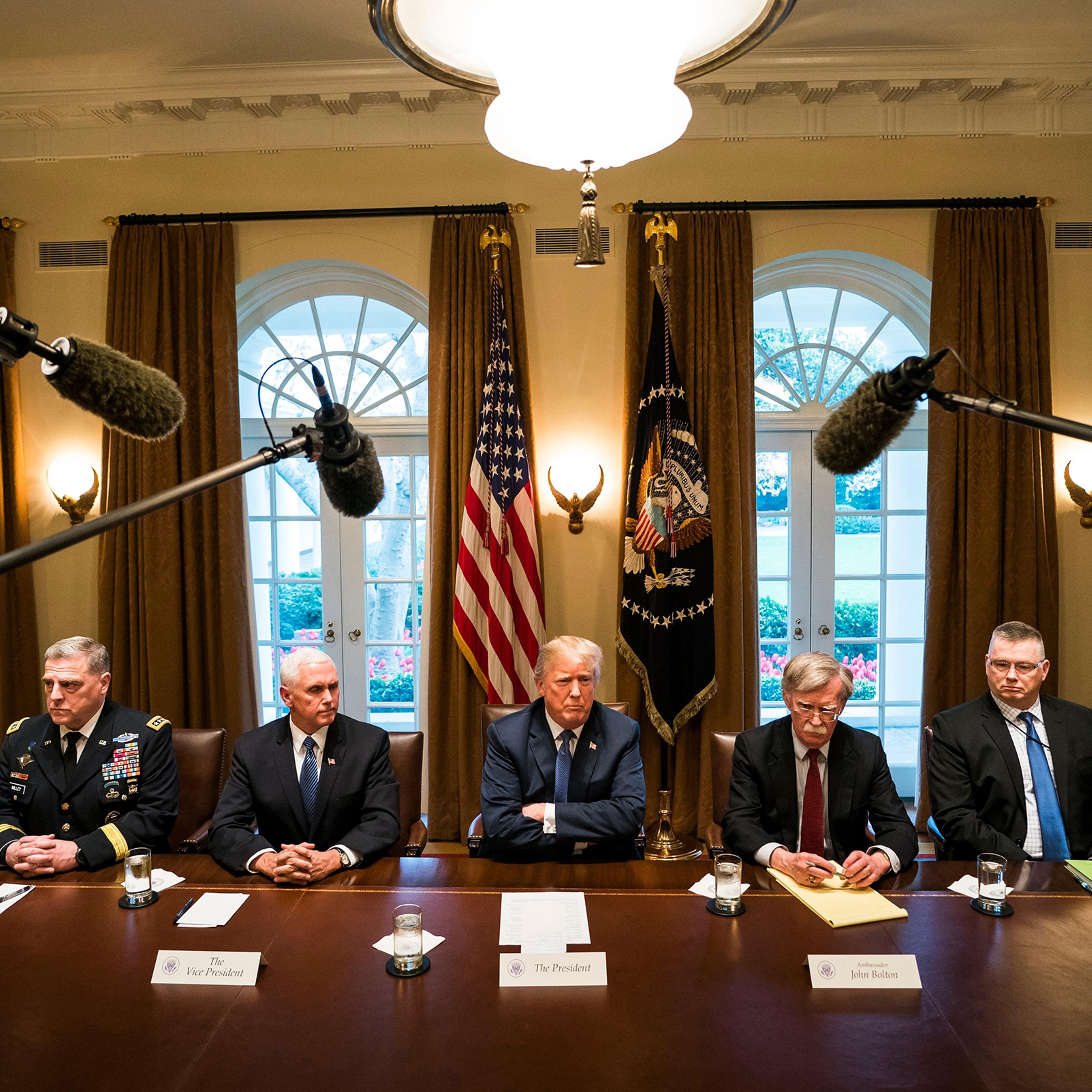President Trump comments on Syria, FBI raid of Michael Cohen's office at White House, Washington, USA - 09 Apr 2018
