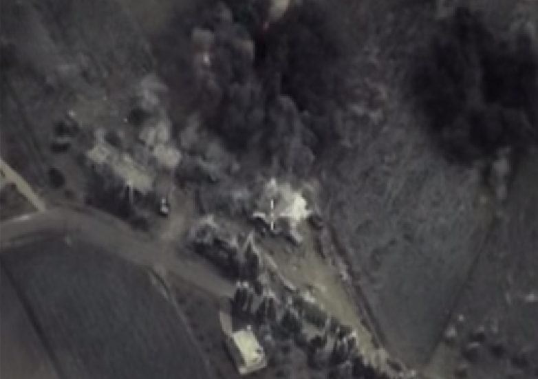 This Russian video appears to show Russian bombs missing their targets.