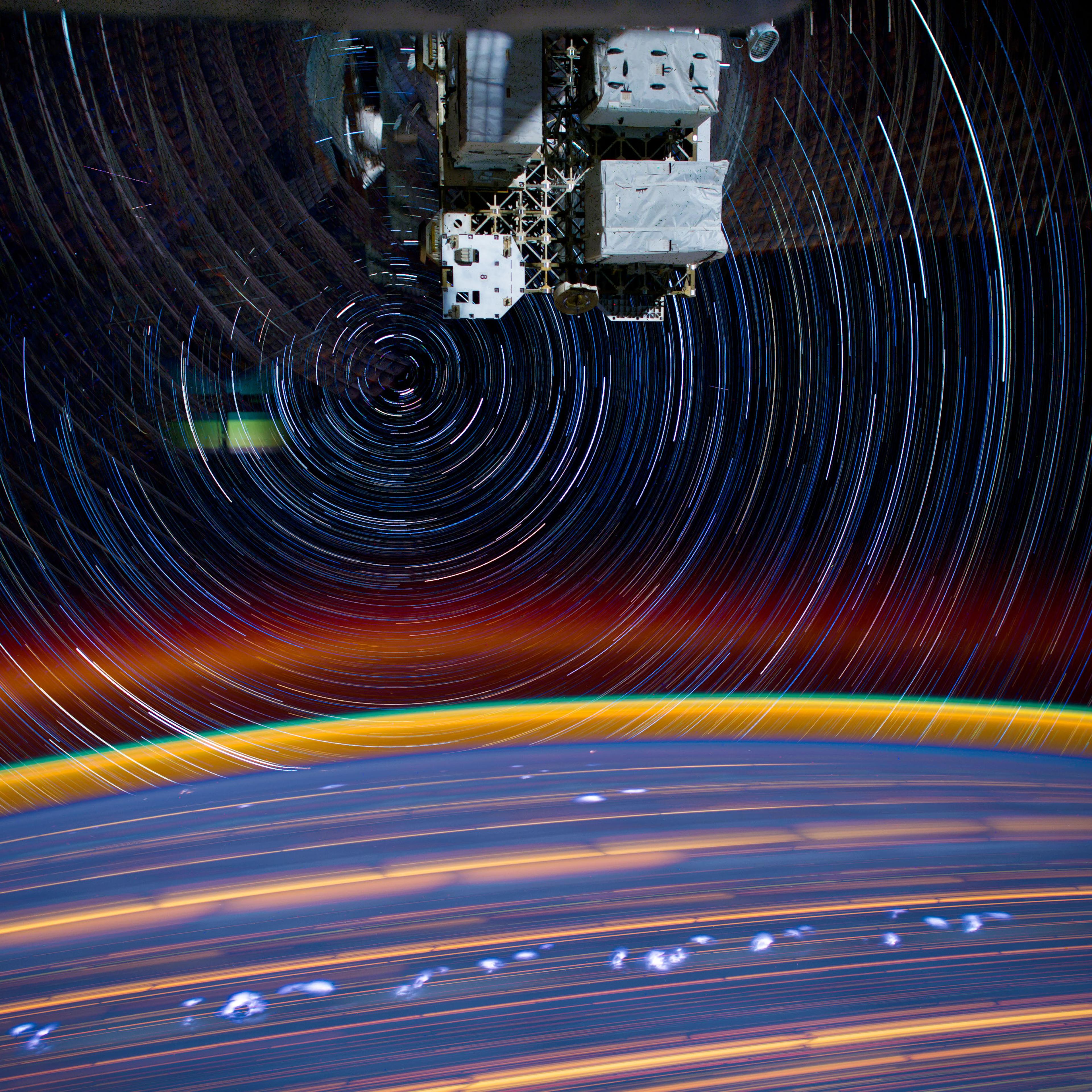 ISS030 star trail composite using iss030e158927 thru iss030e158944