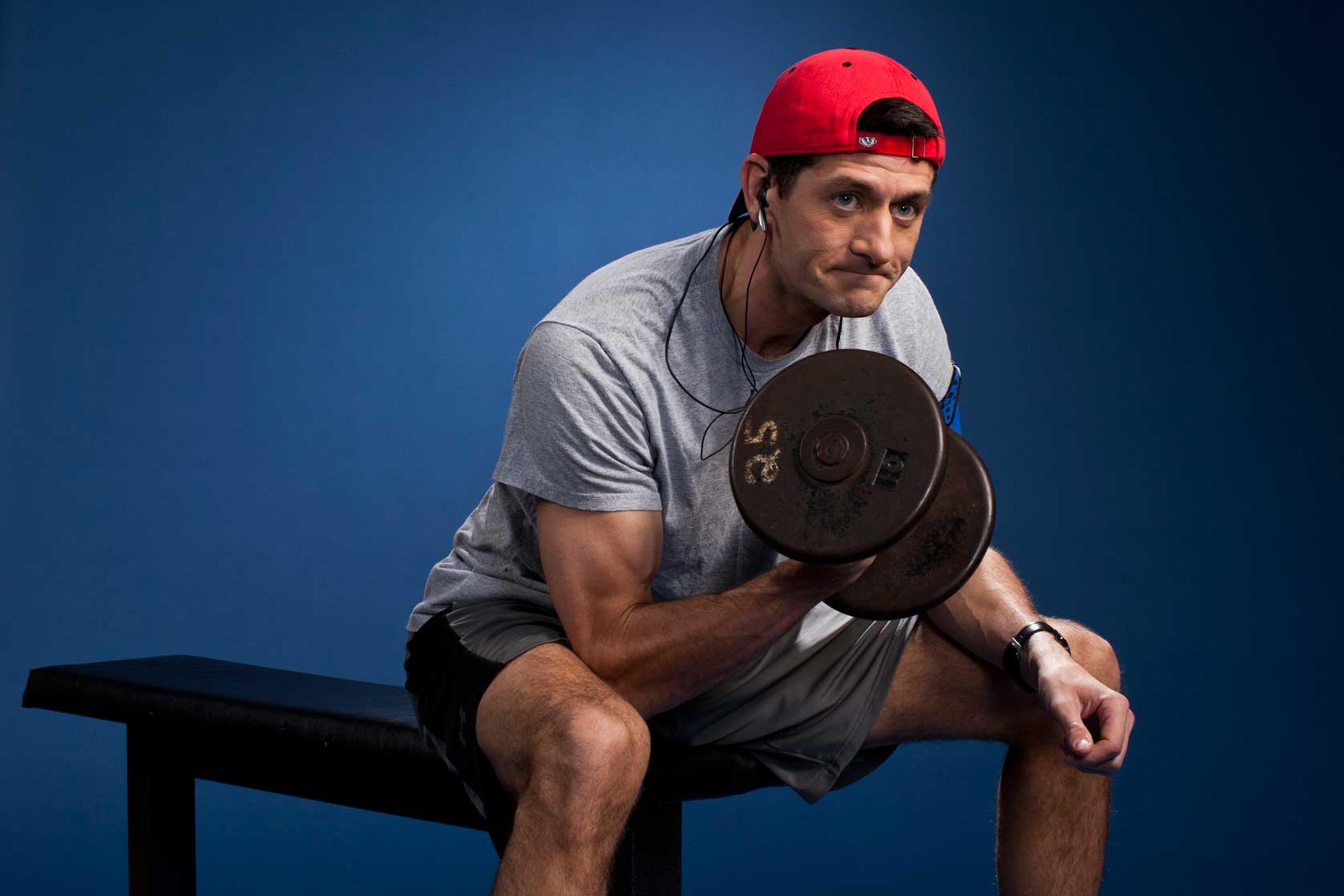 Republican vice-presidential candidate Paul Ryan was photographed demonstrating his workout technique at a gym in Janesville, Wis., for TIME in December 2011. This photo is featured in the Oct. 22, 2012, issue of TIME