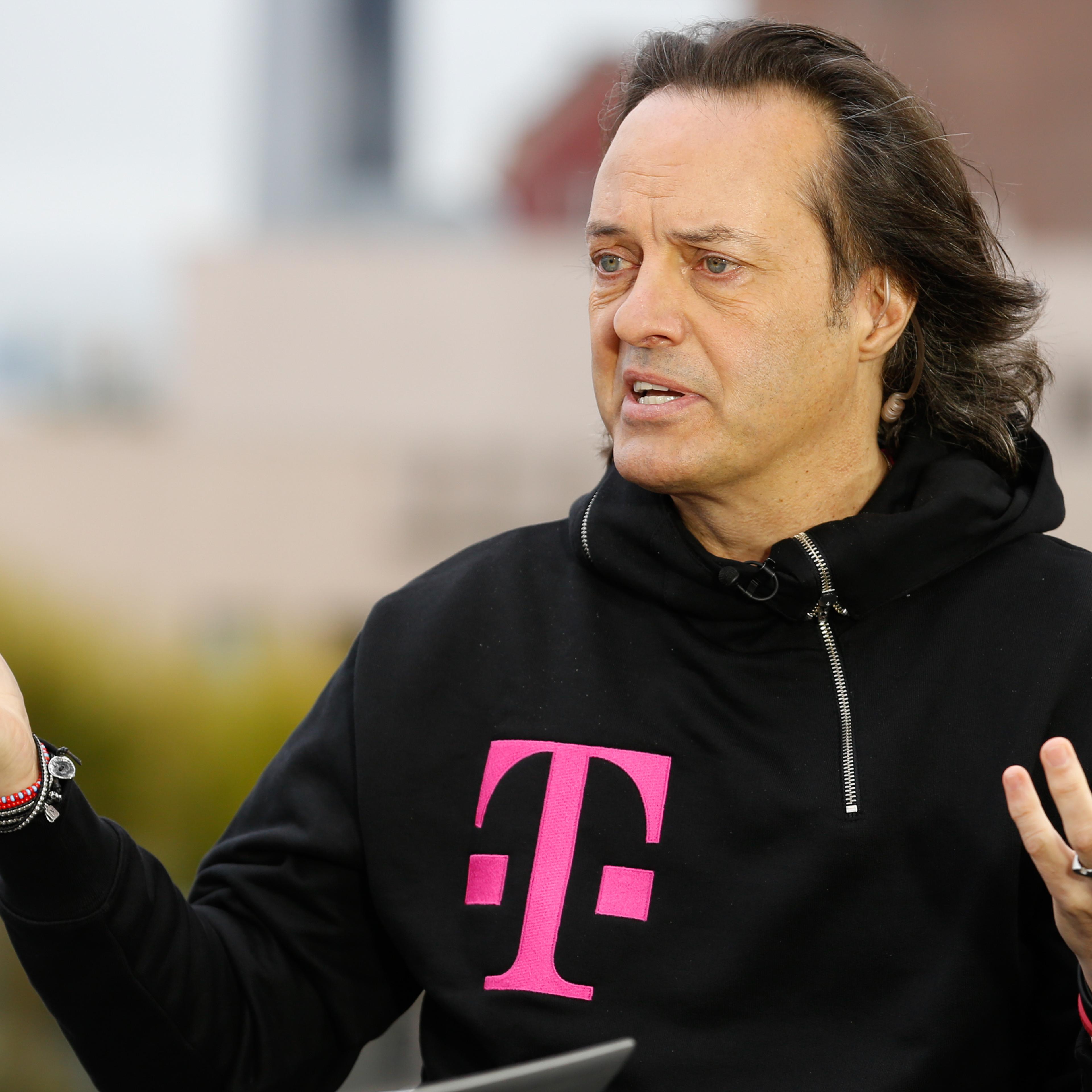 SQUAWK ALLEY -- Pictured: John Legere, CEO and President of T-Mobile US, in an interview at CNBC's San Francicso bureau, on April 28, 2015 -- (Photo by: David A.Grogan/CNBC/NBCU Photo Bank)