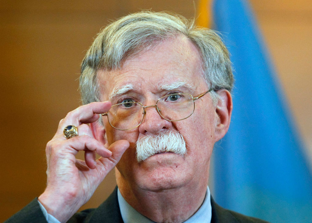 US National Security Adviser John Bolton speaks during a