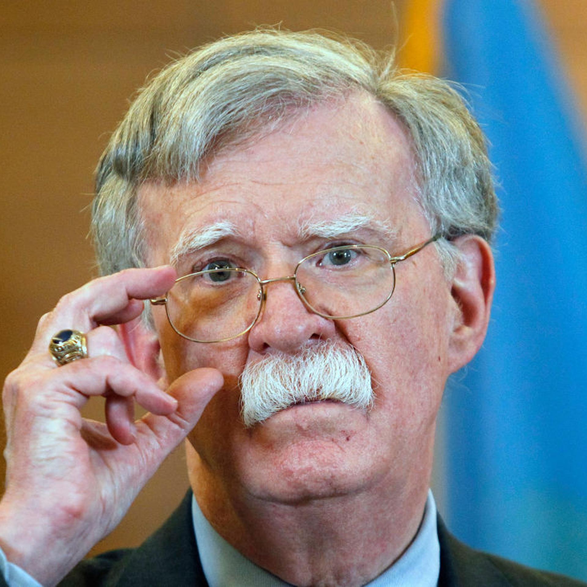 US National Security Adviser John Bolton speaks during a