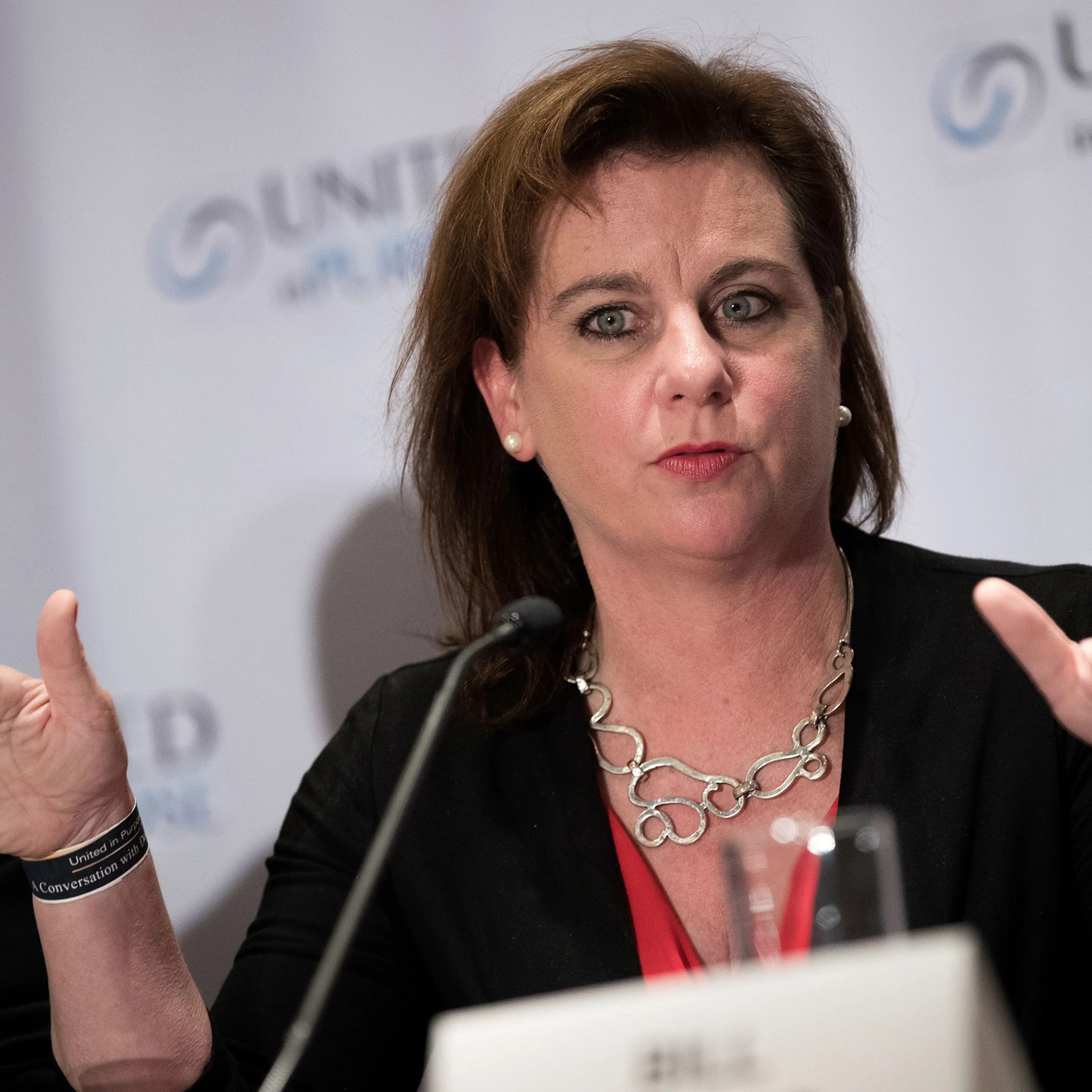 Marjorie Dannenfelser, president of Susan B. Anthony List, speaks during a press conference following a meeting with Republican presidential candidate Donald Trump at the Marriott Marquis Hotel in New York City on June 21, 2016.