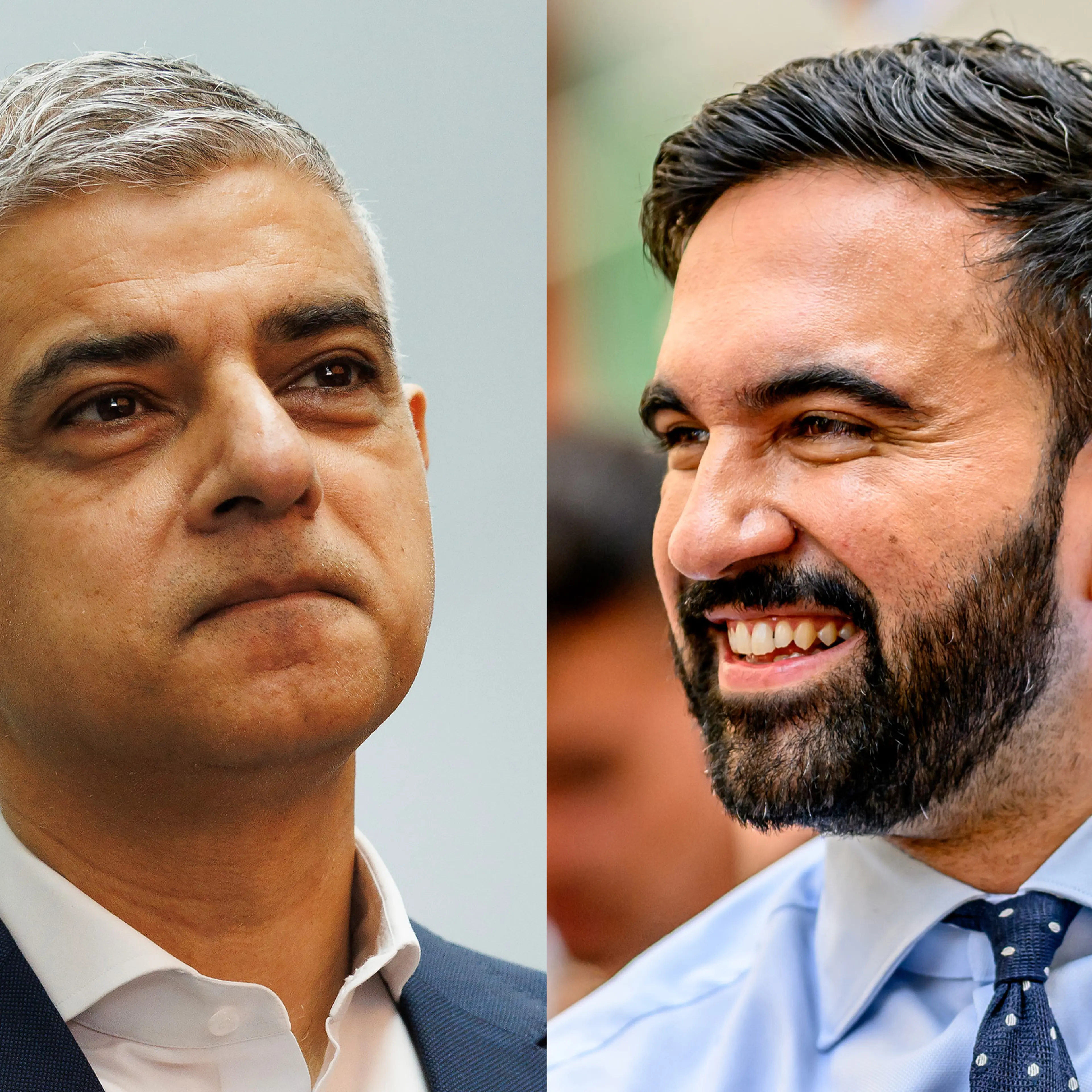 London Mayor Sadiq Khan and New York Mayoral candidate Zohran Mamdani.