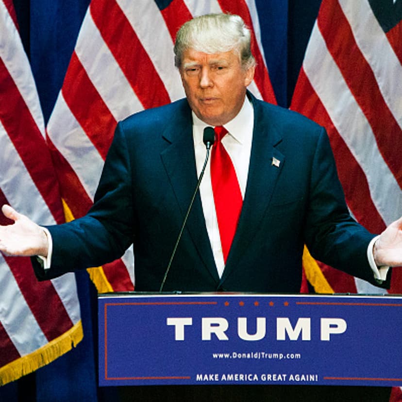 Business mogul Donald Trump gives a speech as he announces his candidacy for the U.S. presidency at Trump Tower on June 16, 2015 in New York City.