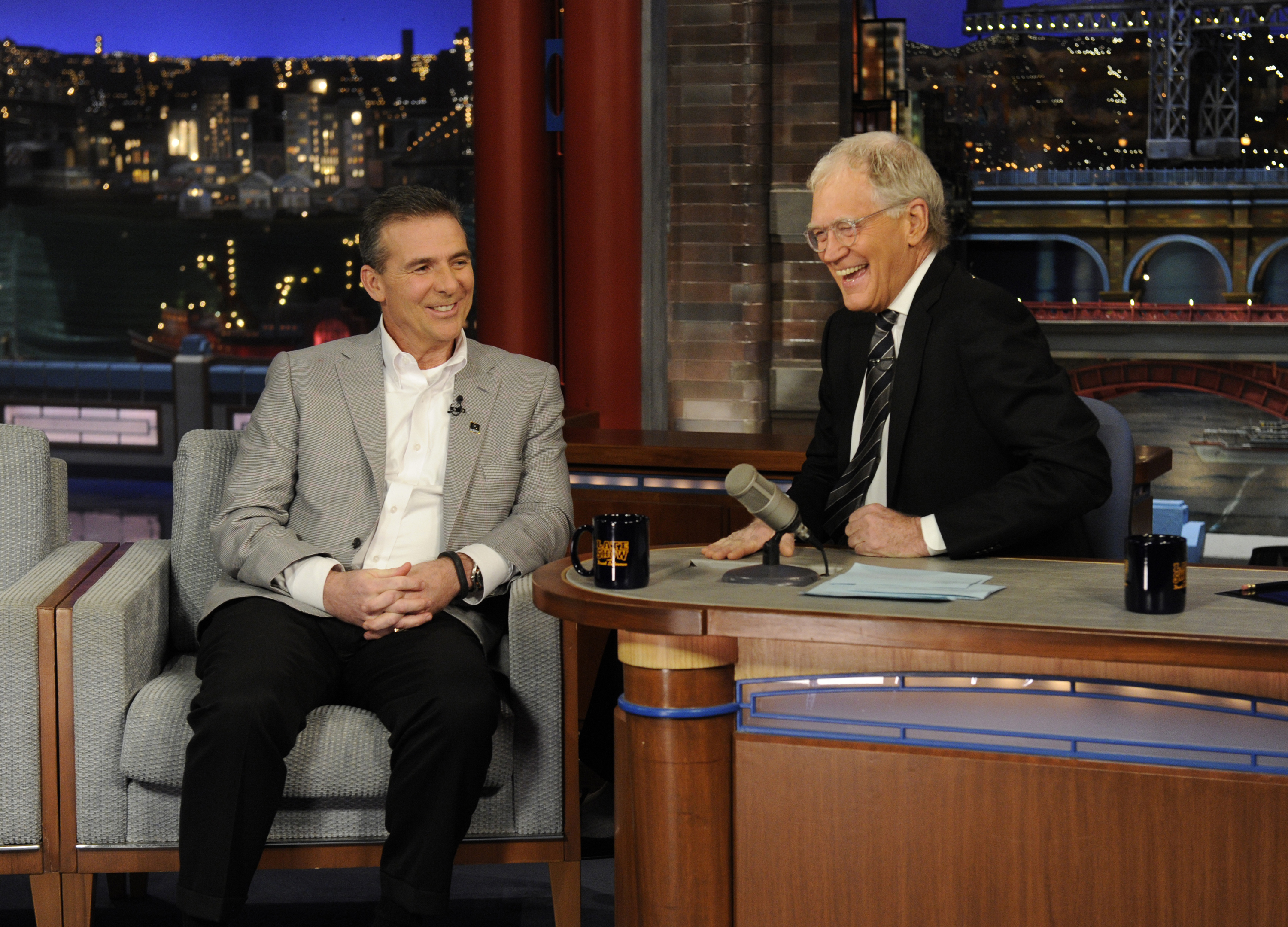 Ohio State Buckeyes football coach Urban Meyer talks about leading his team to the College Football Playoff National Championship when he visits the LATE SHOW with David Letterman on Jan. 16, 2015.